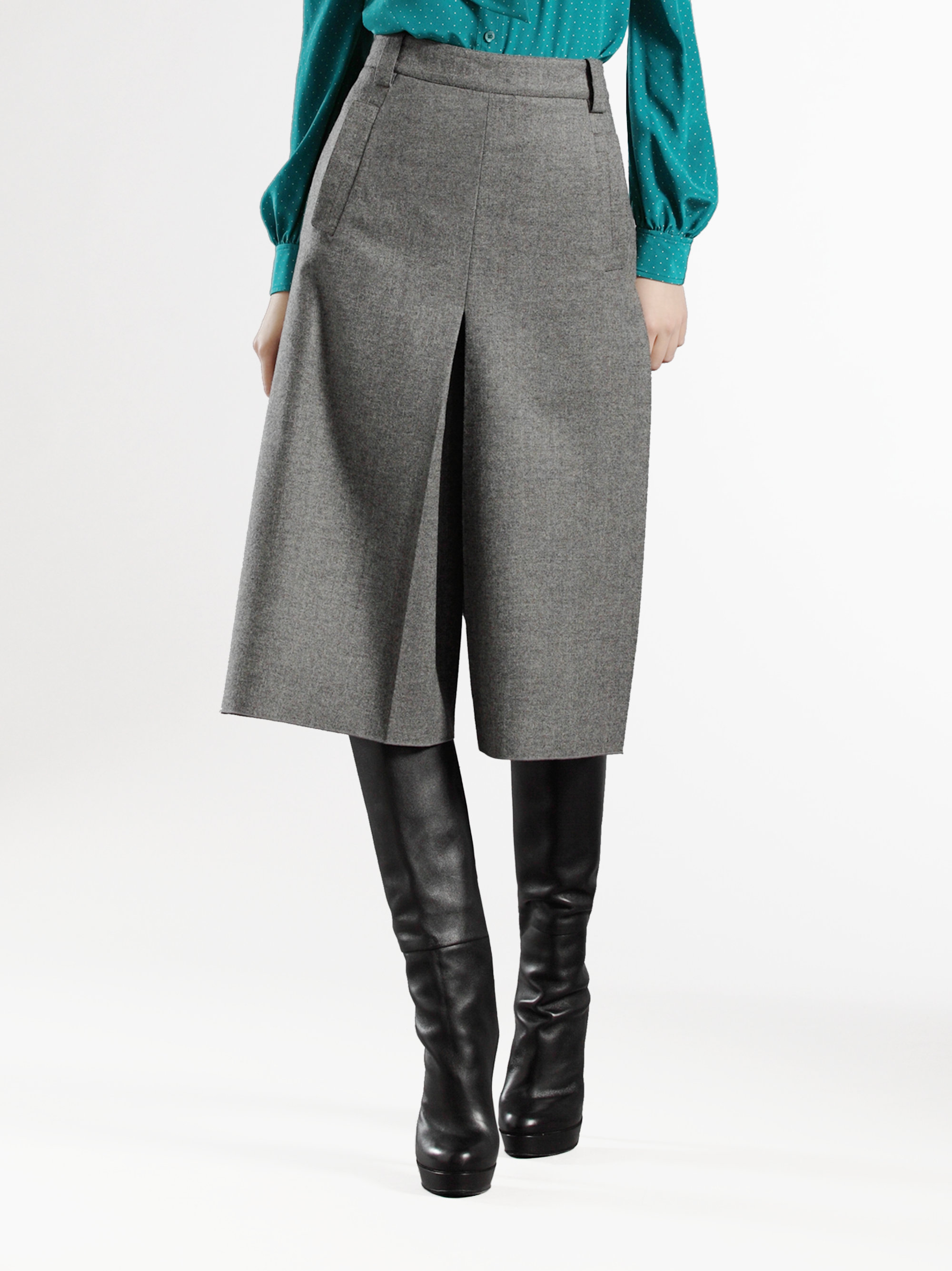 Lyst Gucci Woolcashmere Gaucho Pants in Gray