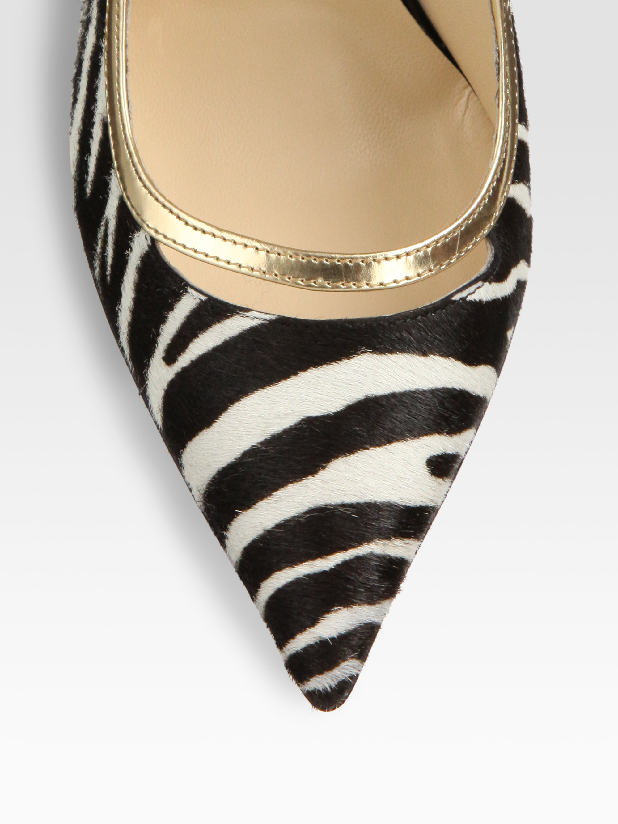 Lyst Jimmy Choo Viper Zebraprint Pony Hair Patent Leather Pumps