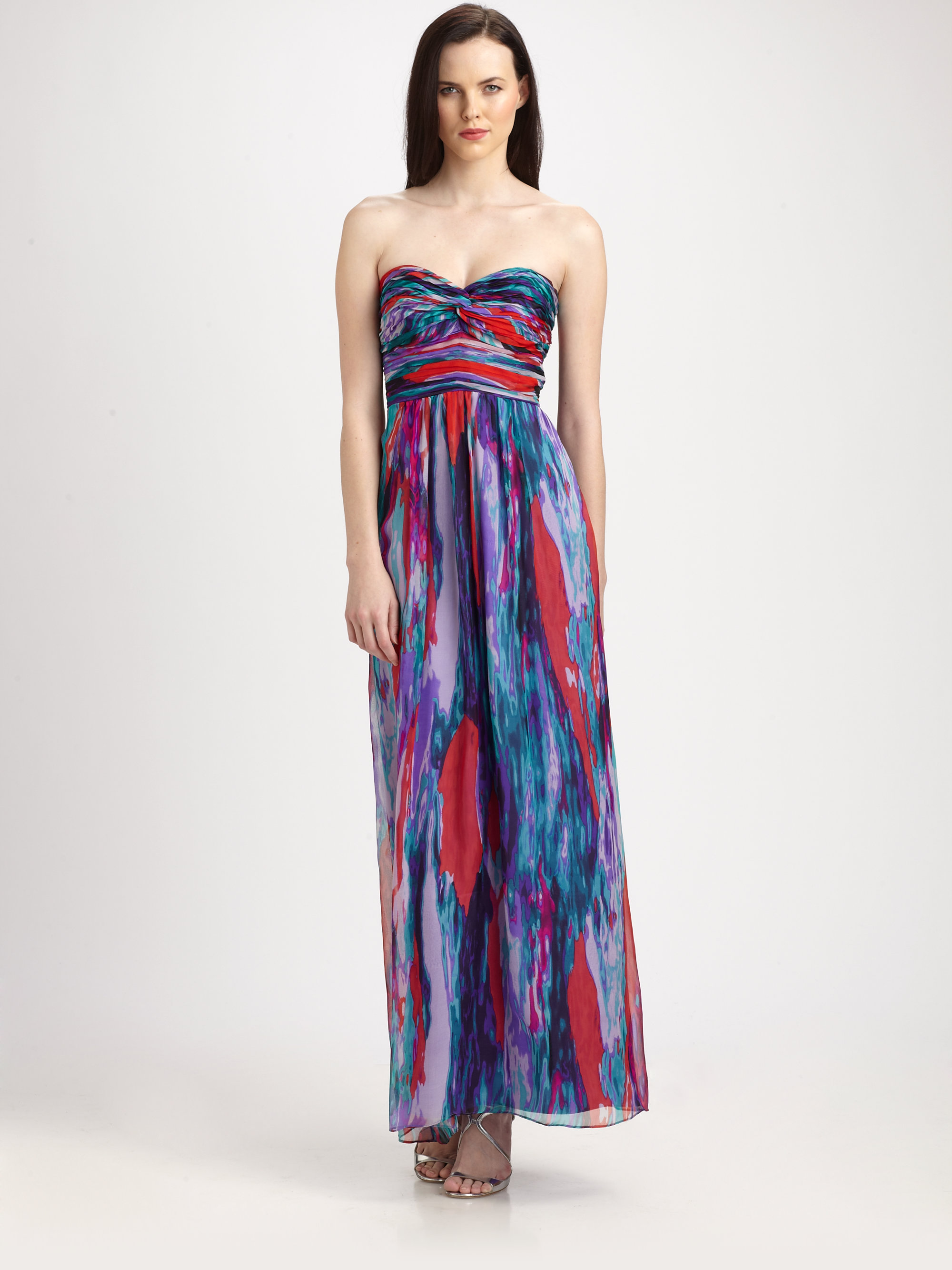Lyst Laundry By Shelli Segal Strapless Maxi Dress in Purple