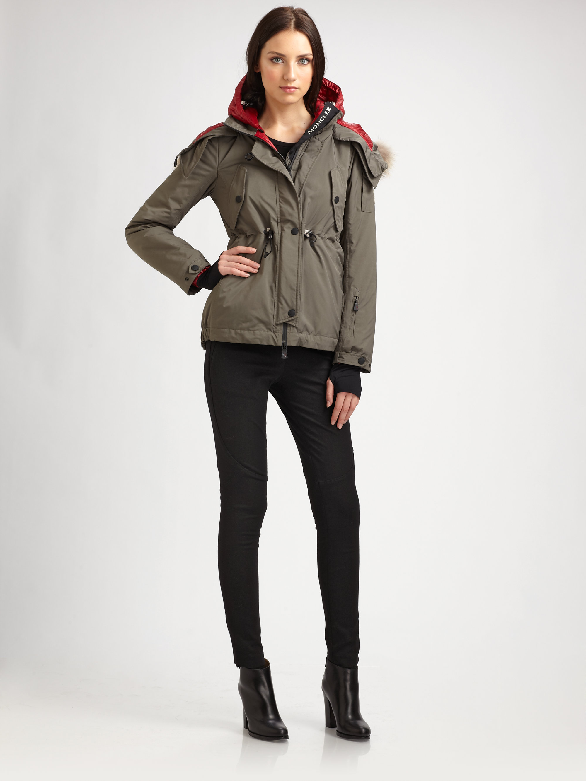 Lyst Moncler Doublehooded Down Ski Parka in Green