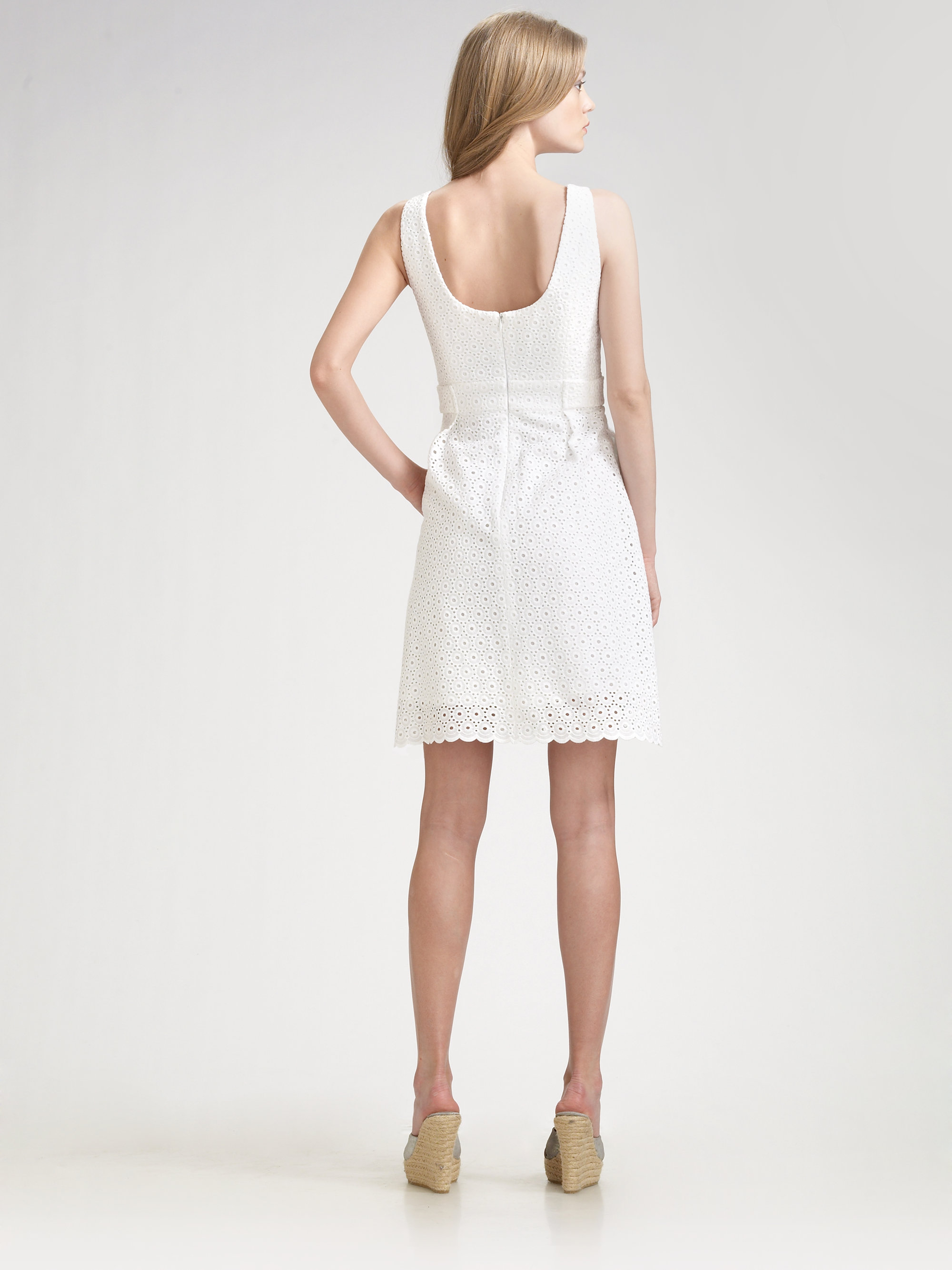 shoshanna white eyelet dress
