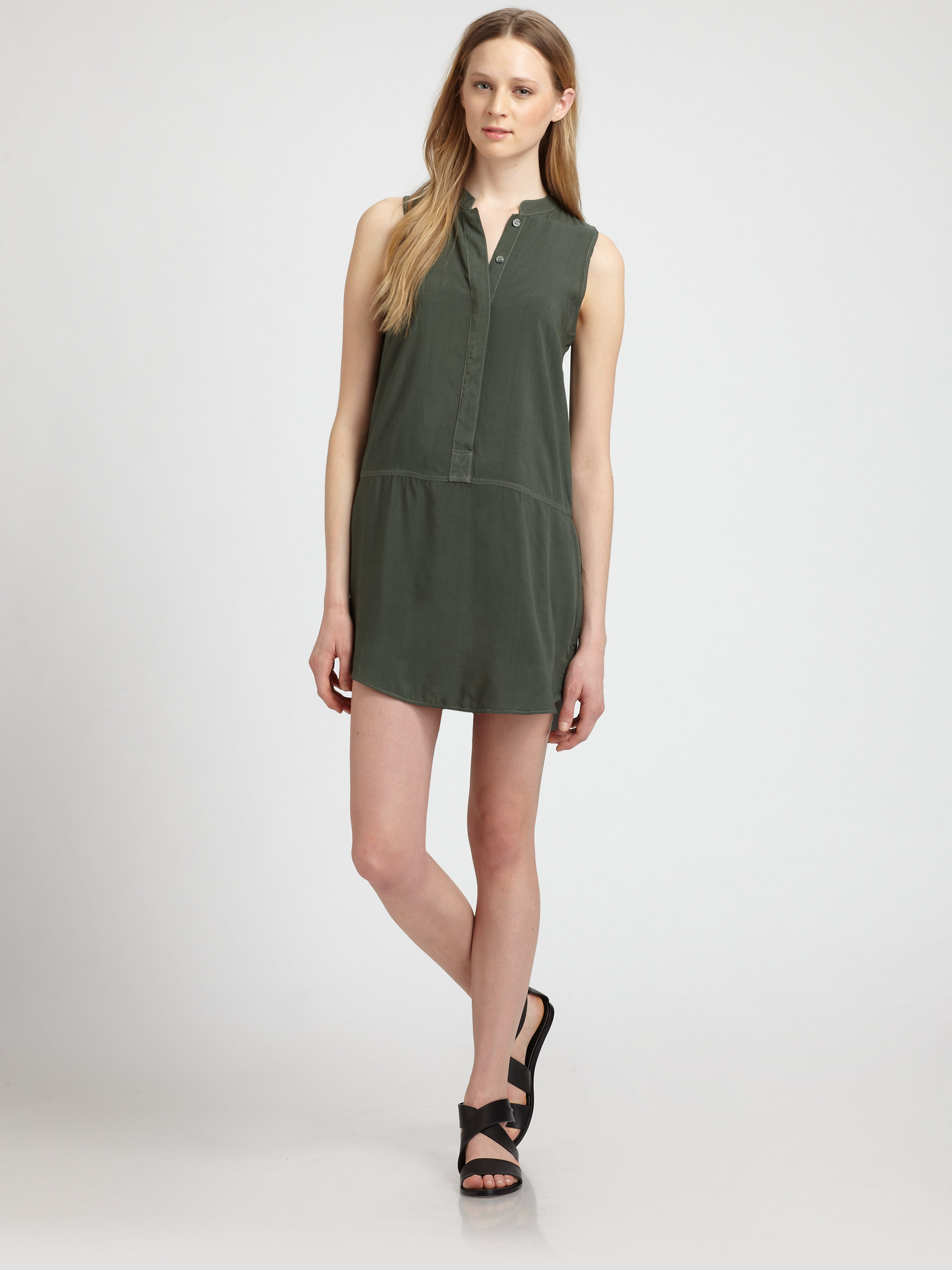 Splendid Sleeveless Shirt Dress in Green Lyst
