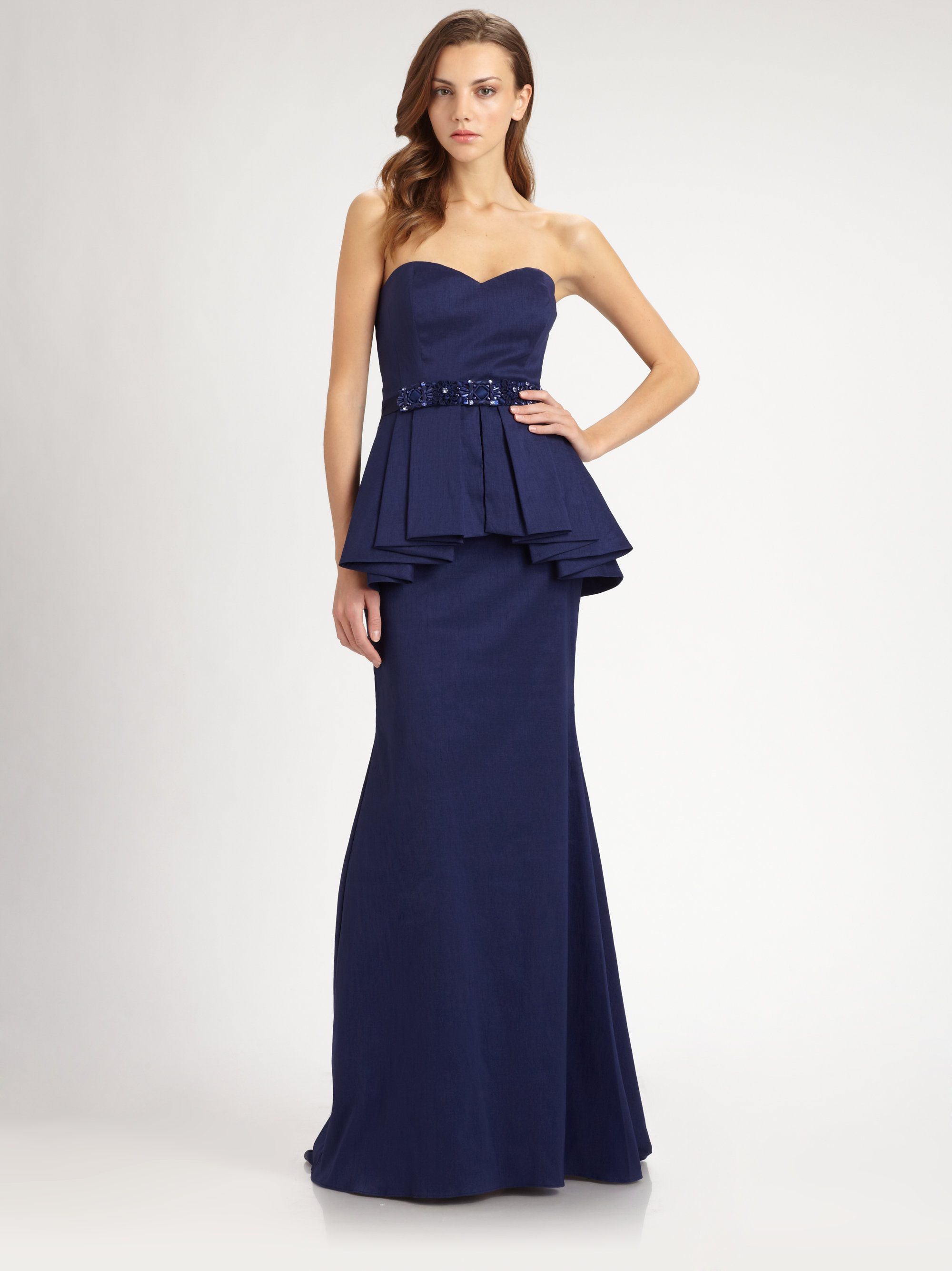 badgley mischka peplum dress