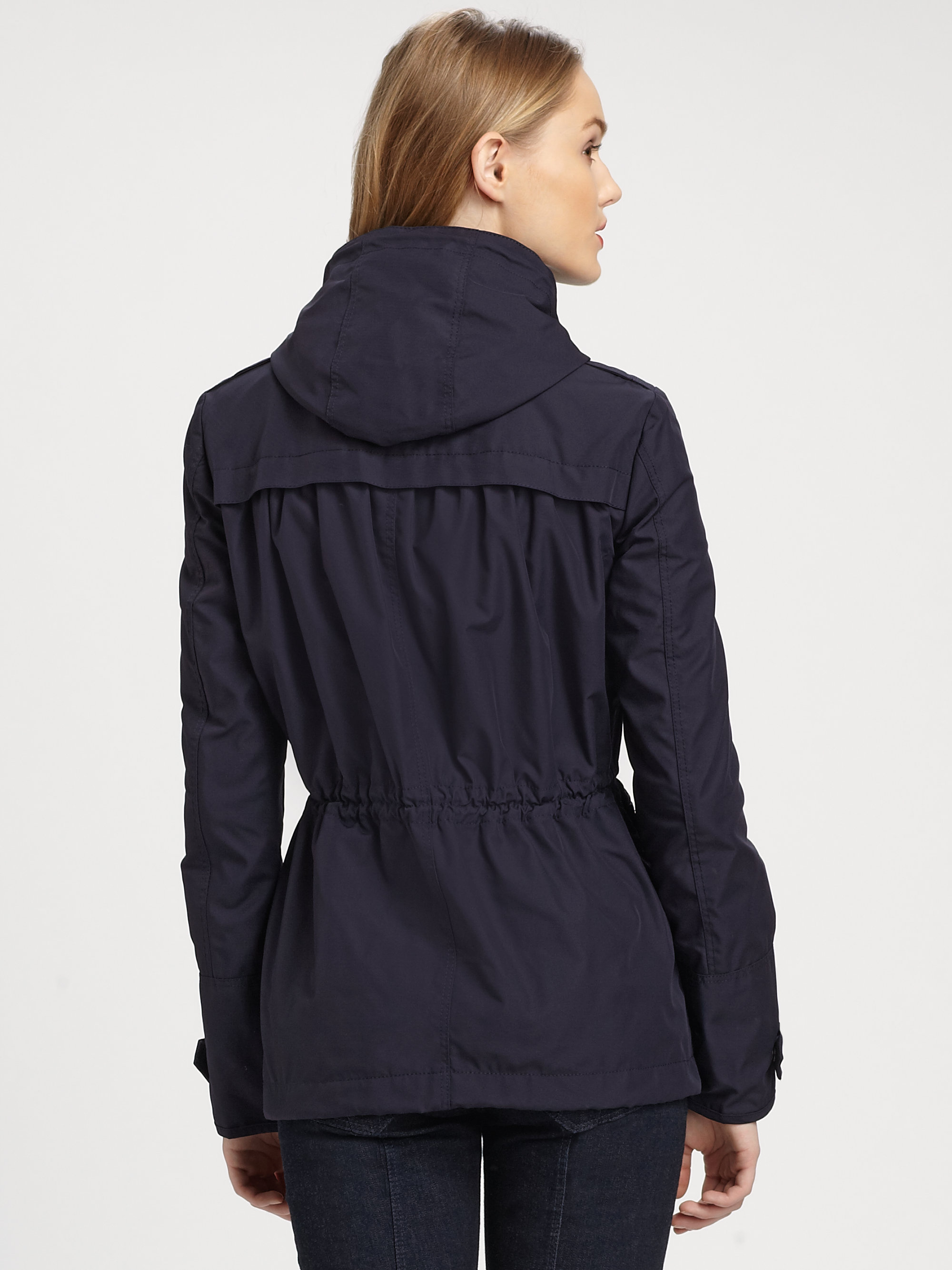 Burberry Brit Hooded Utility Jacket in Blue | Lyst