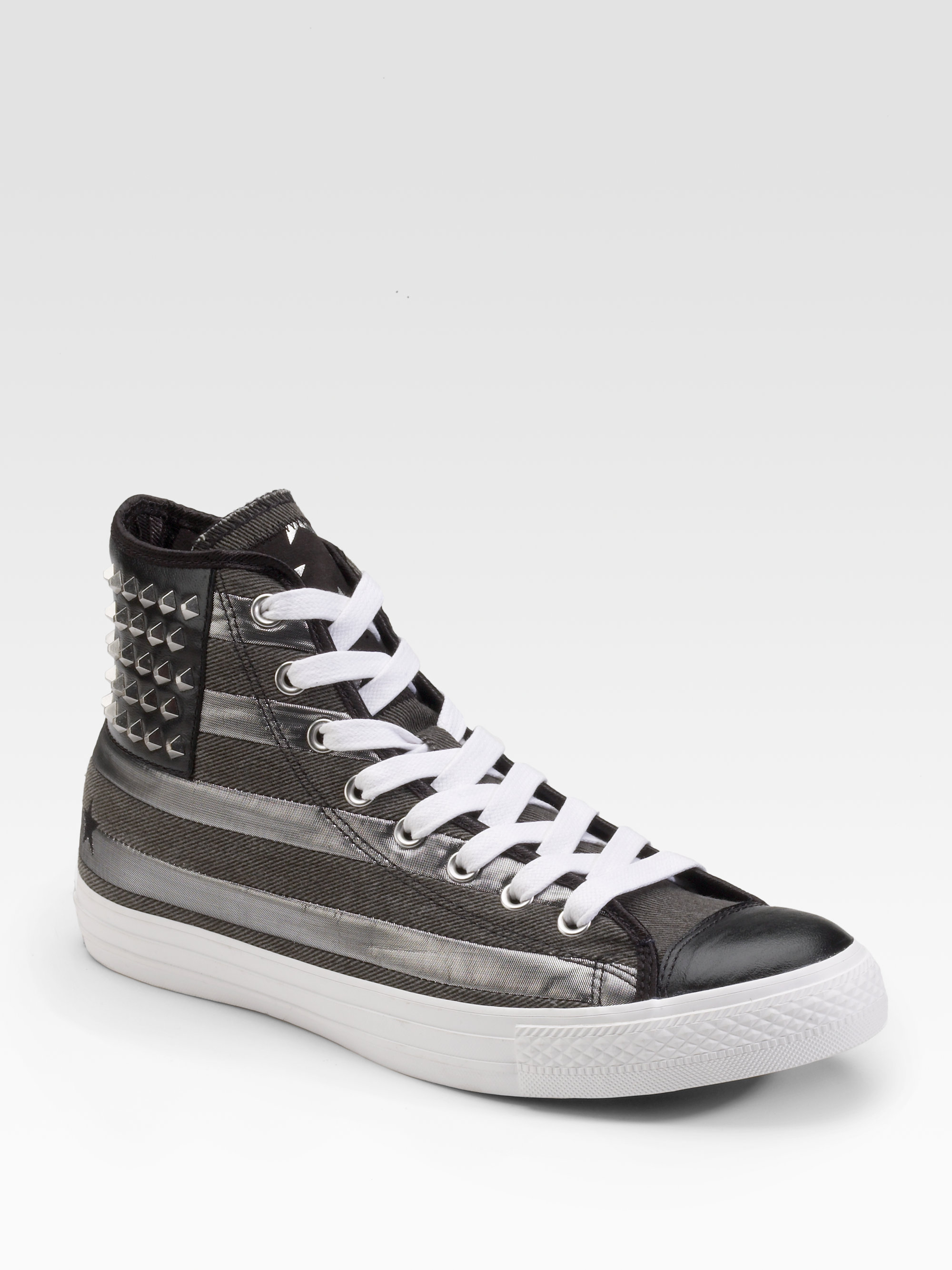Converse Chuck Taylor Studded Flag High-top Sneakers in Black-Silver (Black)  for Men - Lyst