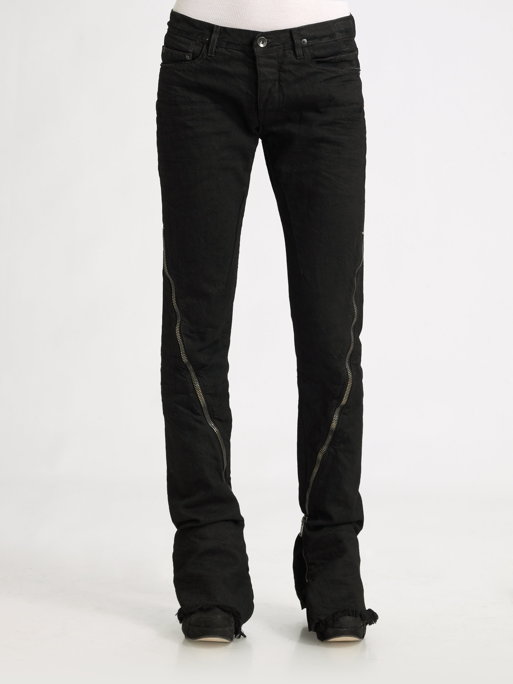 Rick Owens DRKSHDW Zip Detail Jeans in Black - Lyst