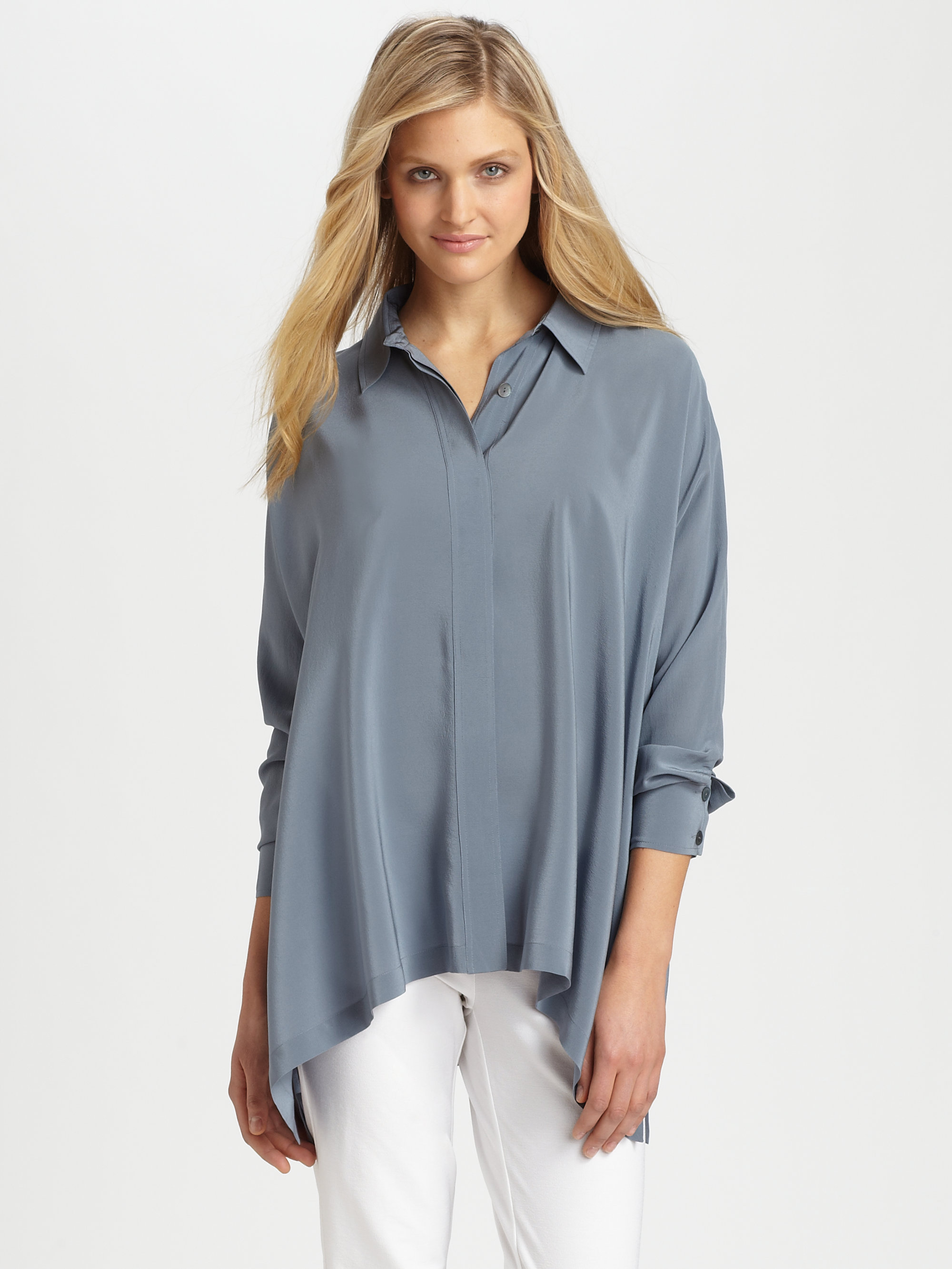 eileen fisher silk shirts & tops
