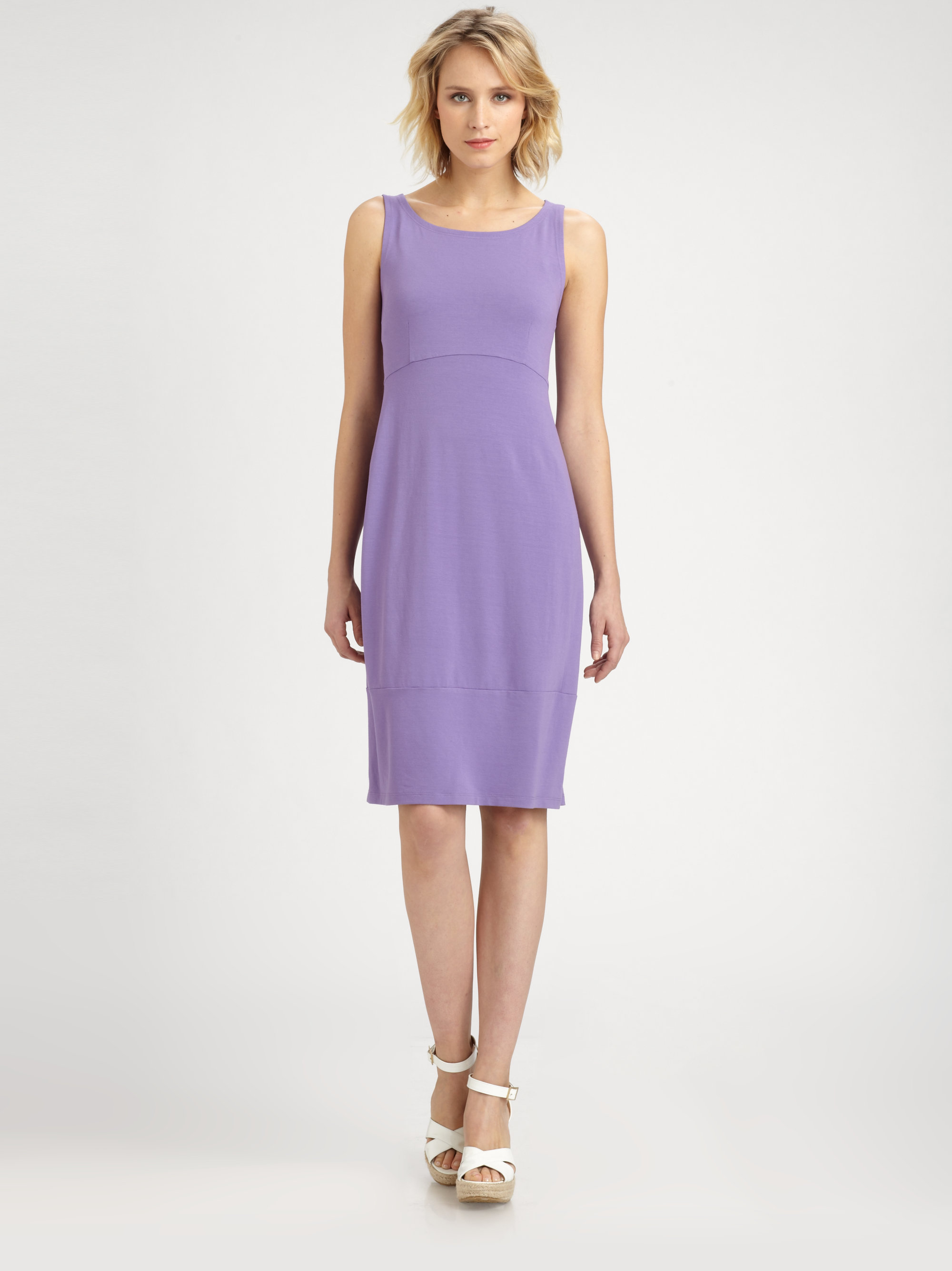 Lyst - Eileen Fisher Sleeveless Oval Dress in Purple