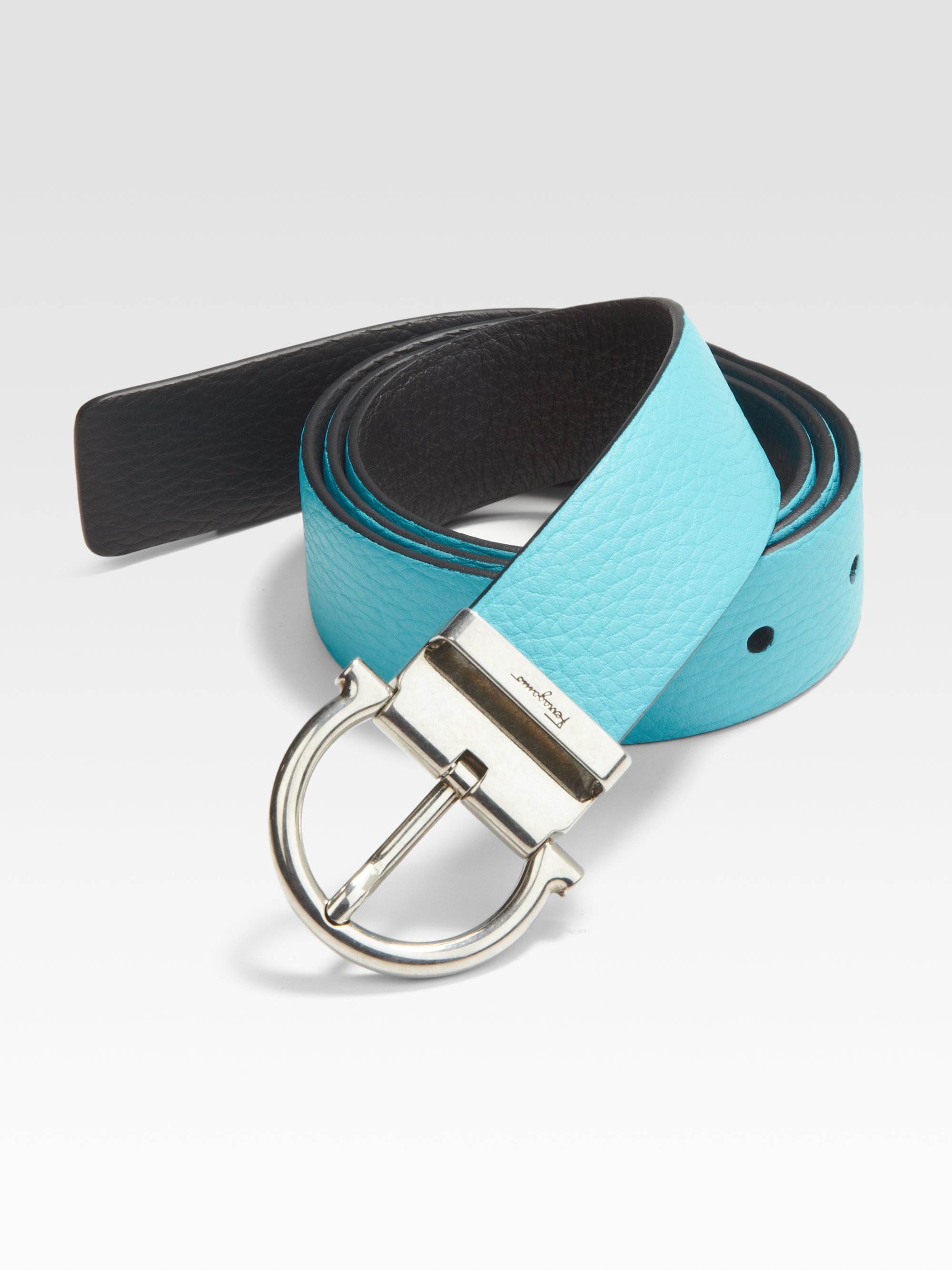 Ferragamo Reversible Leather Belt in Blue for Men | Lyst