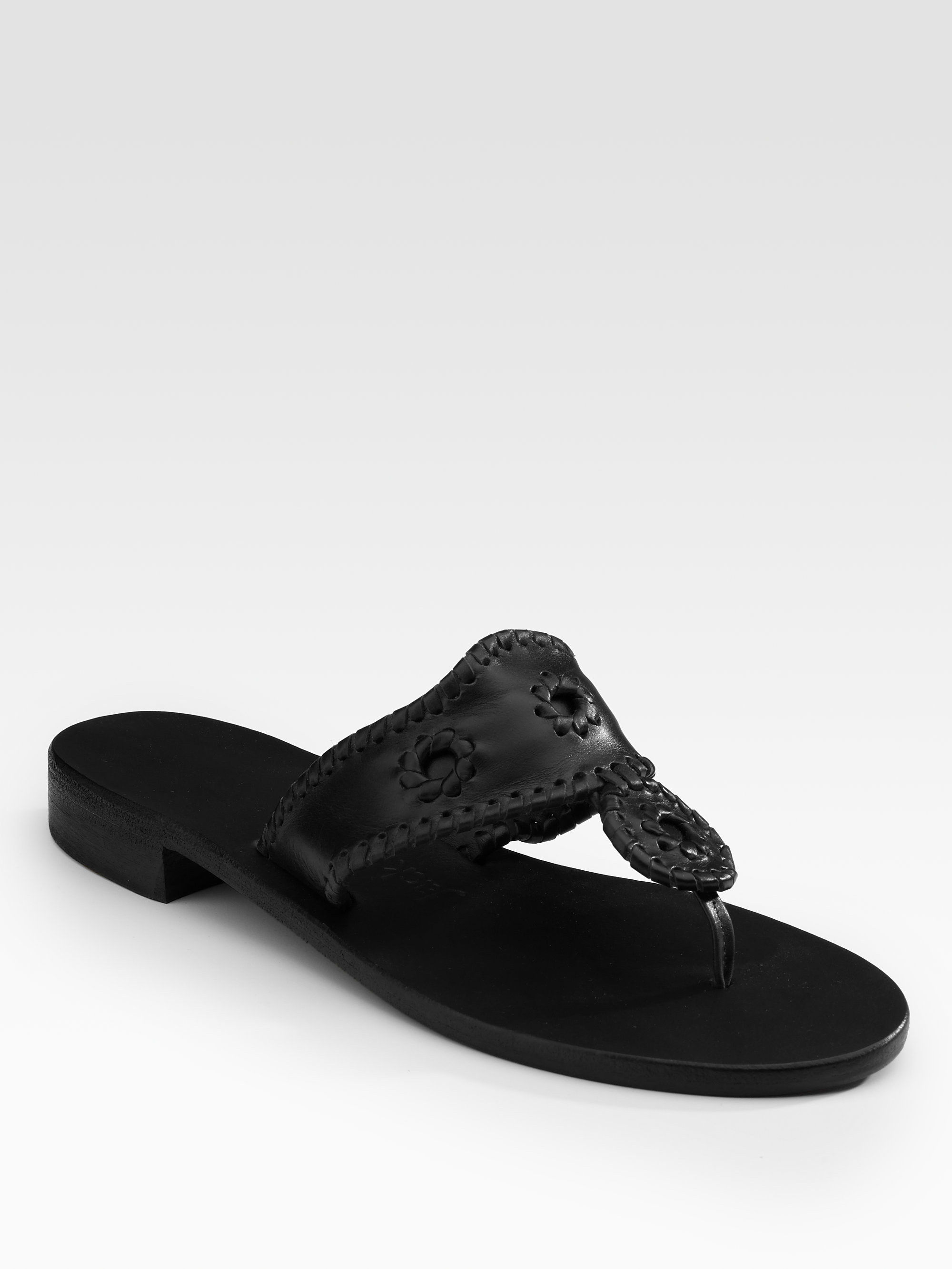 jack rogers black flip flops