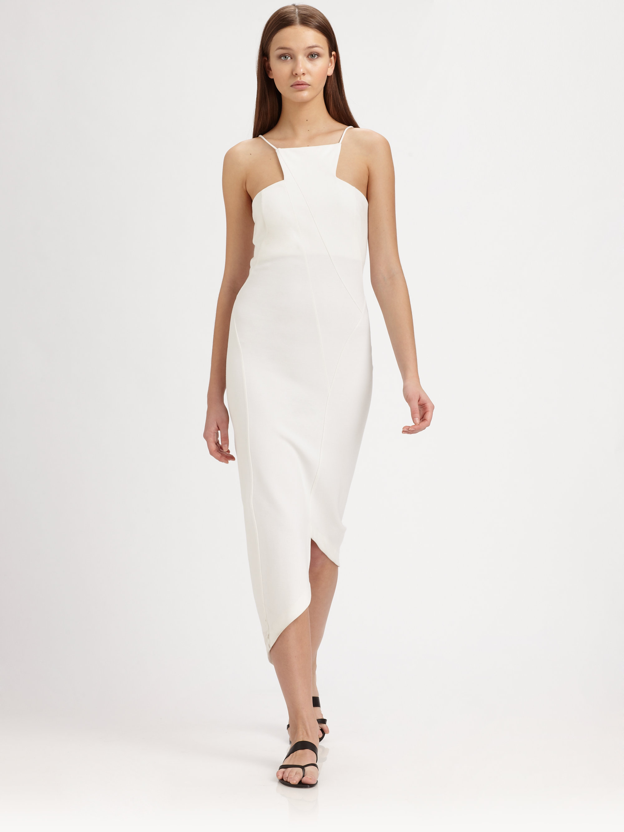 white ponte knit dress
