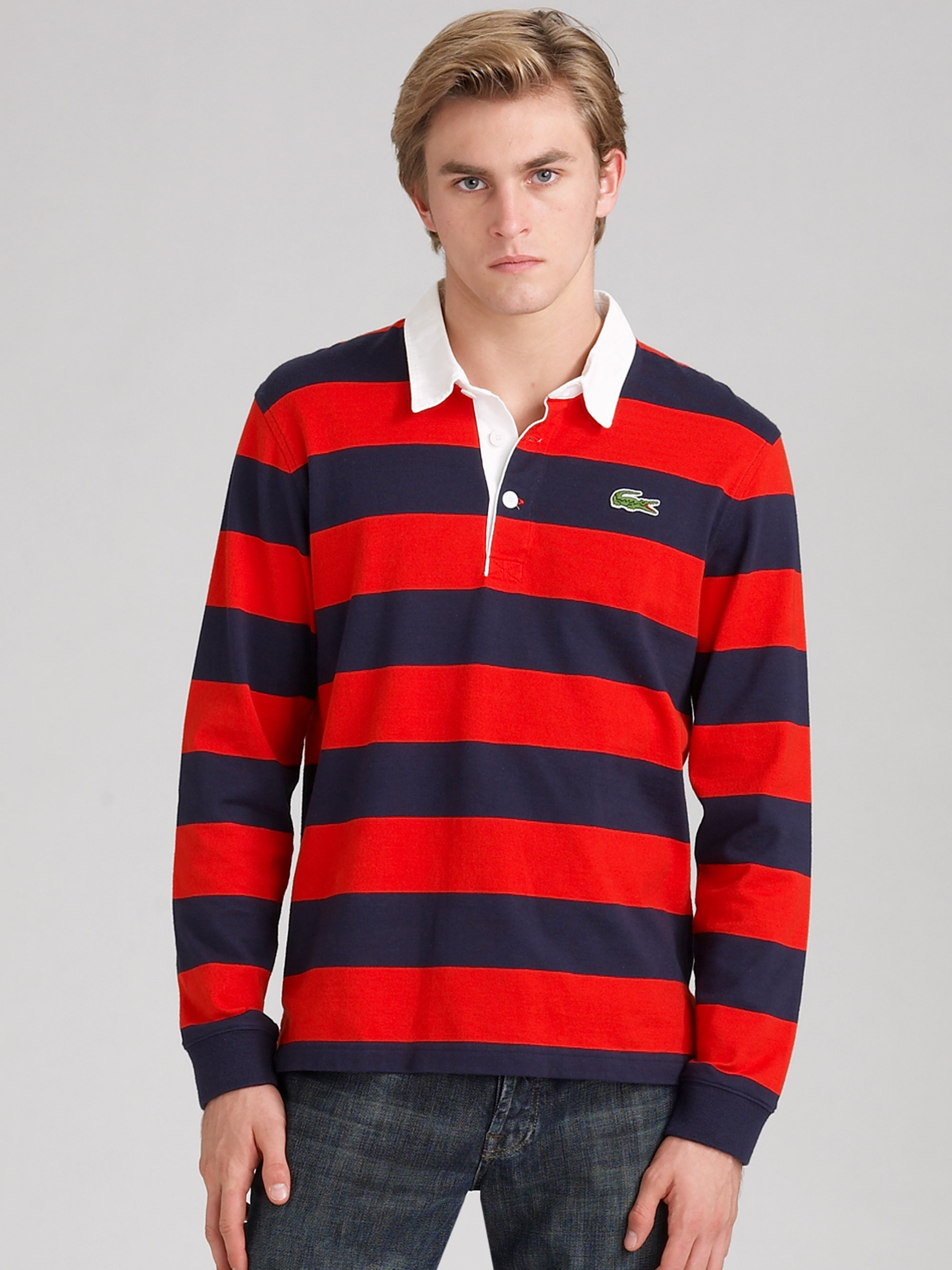 Lacoste Rugby Shirt in Red for Men | Lyst