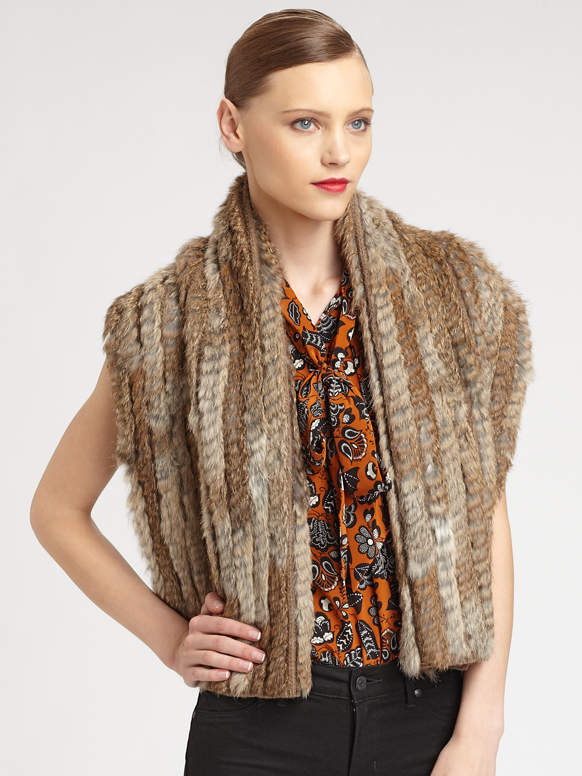 Marc By Marc Jacobs Alice Rabbit Fur Vest In Black Lyst