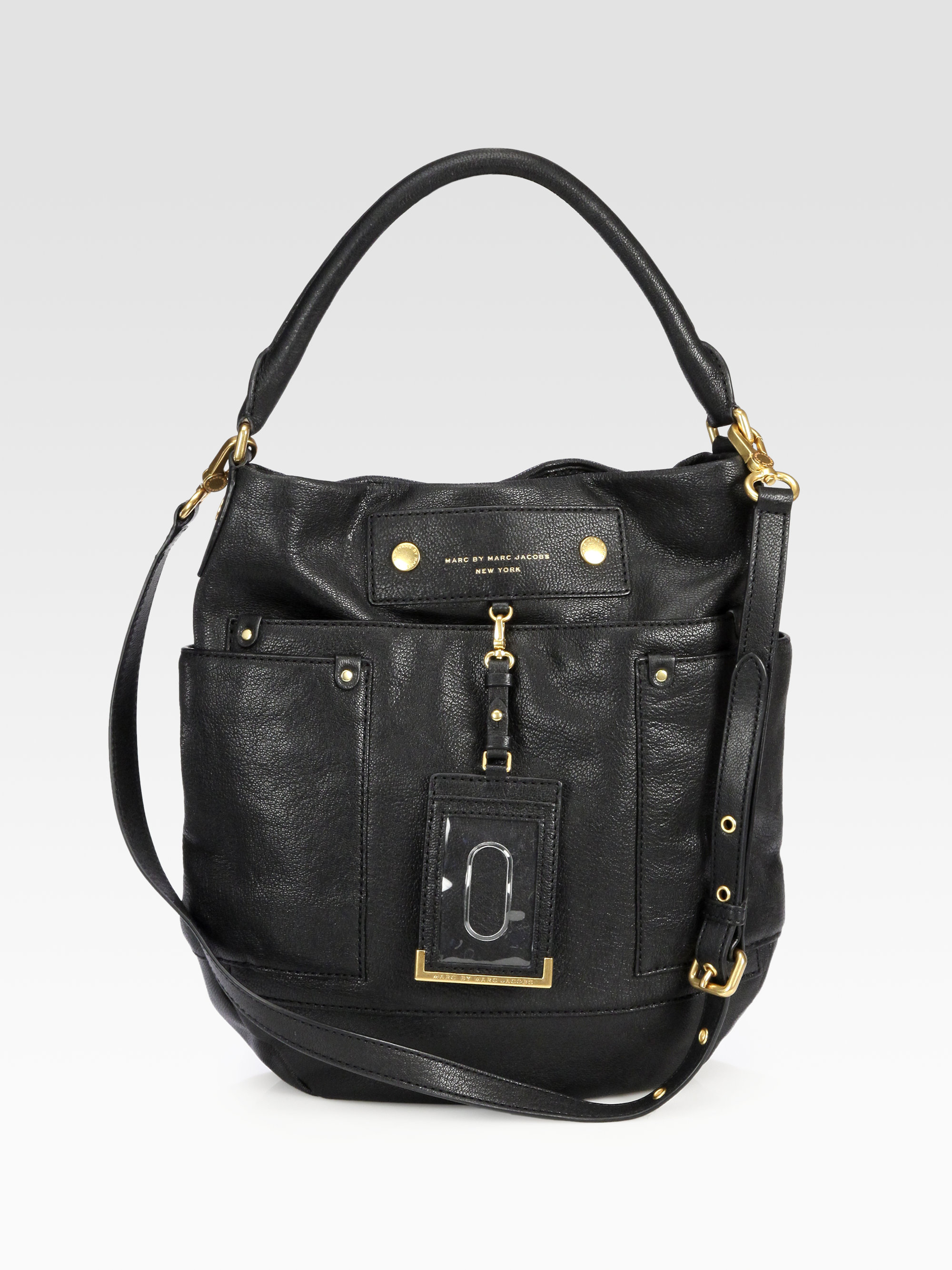 Marc By Marc Jacobs Preppy Leather Hobo Bag in Black-Brass (Black) - Lyst