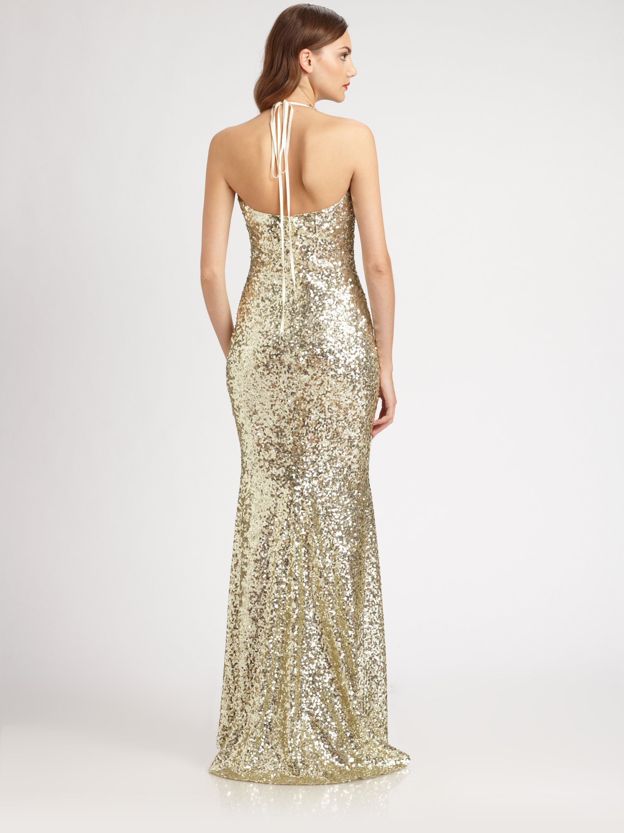 badgley mischka gold dara gown