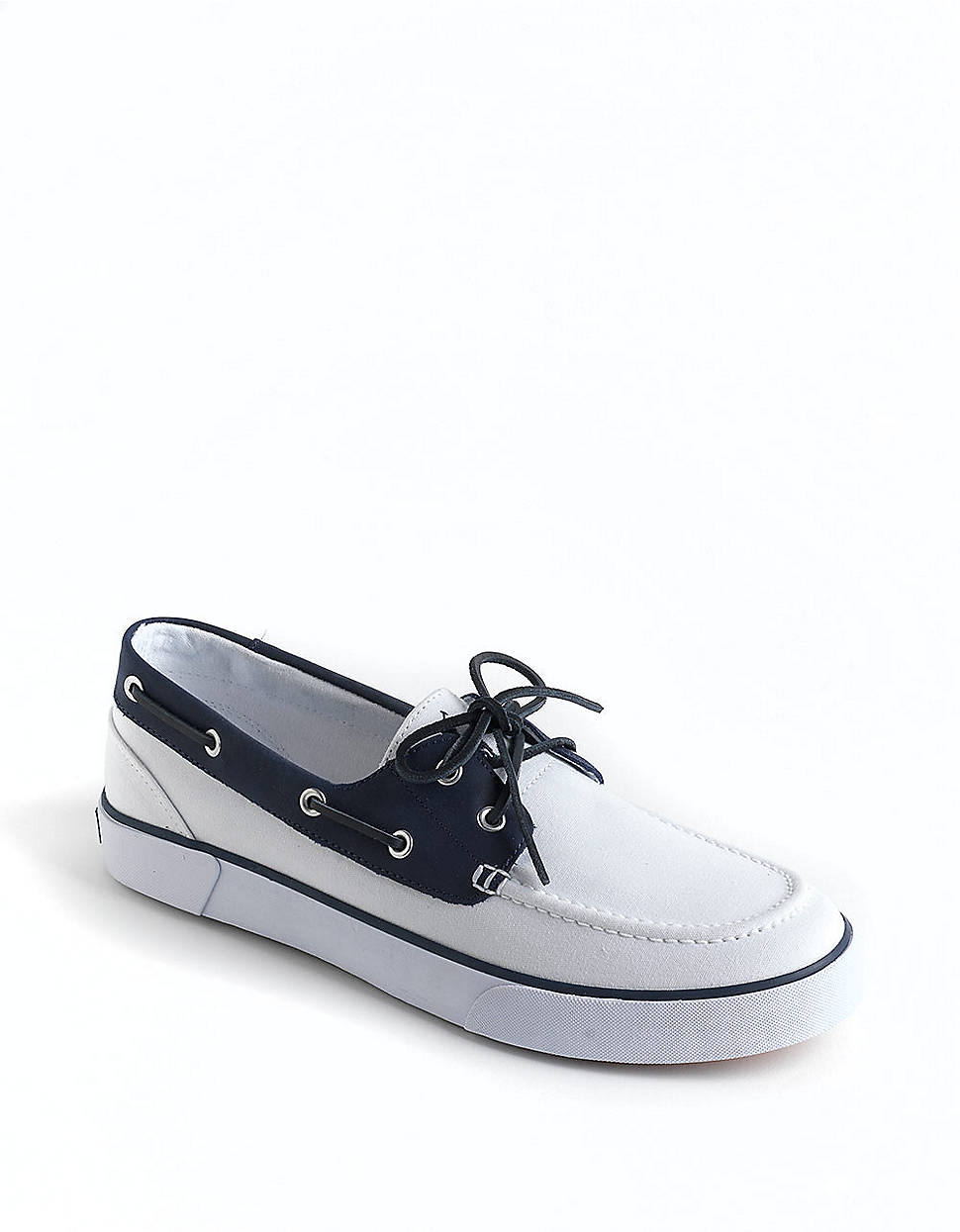 white and blue polo shoes