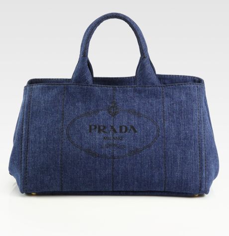 Prada Denim Tote in Blue (denim) | Lyst