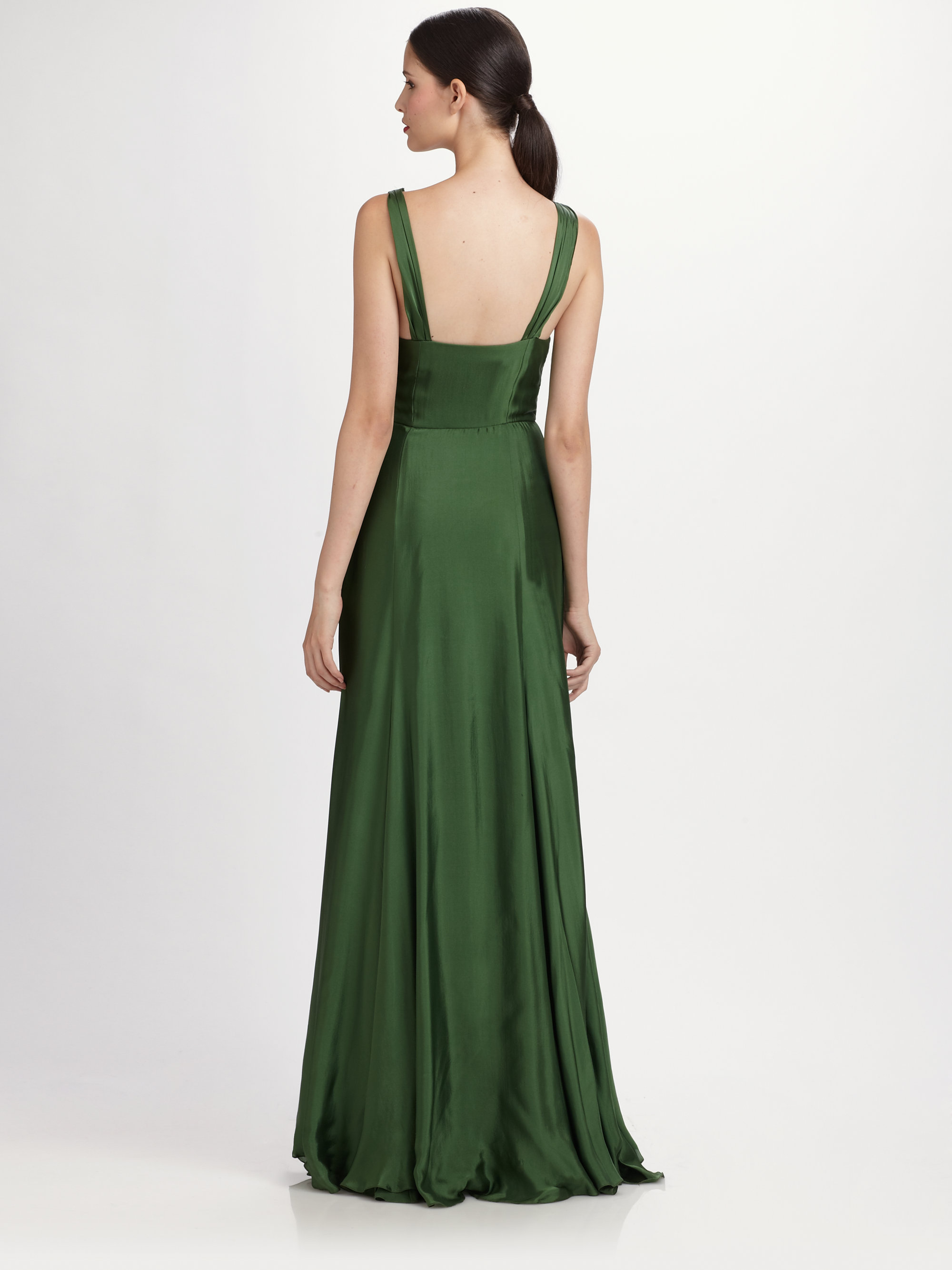 Ralph Lauren Collection Silk Adele Gown in Green | Lyst