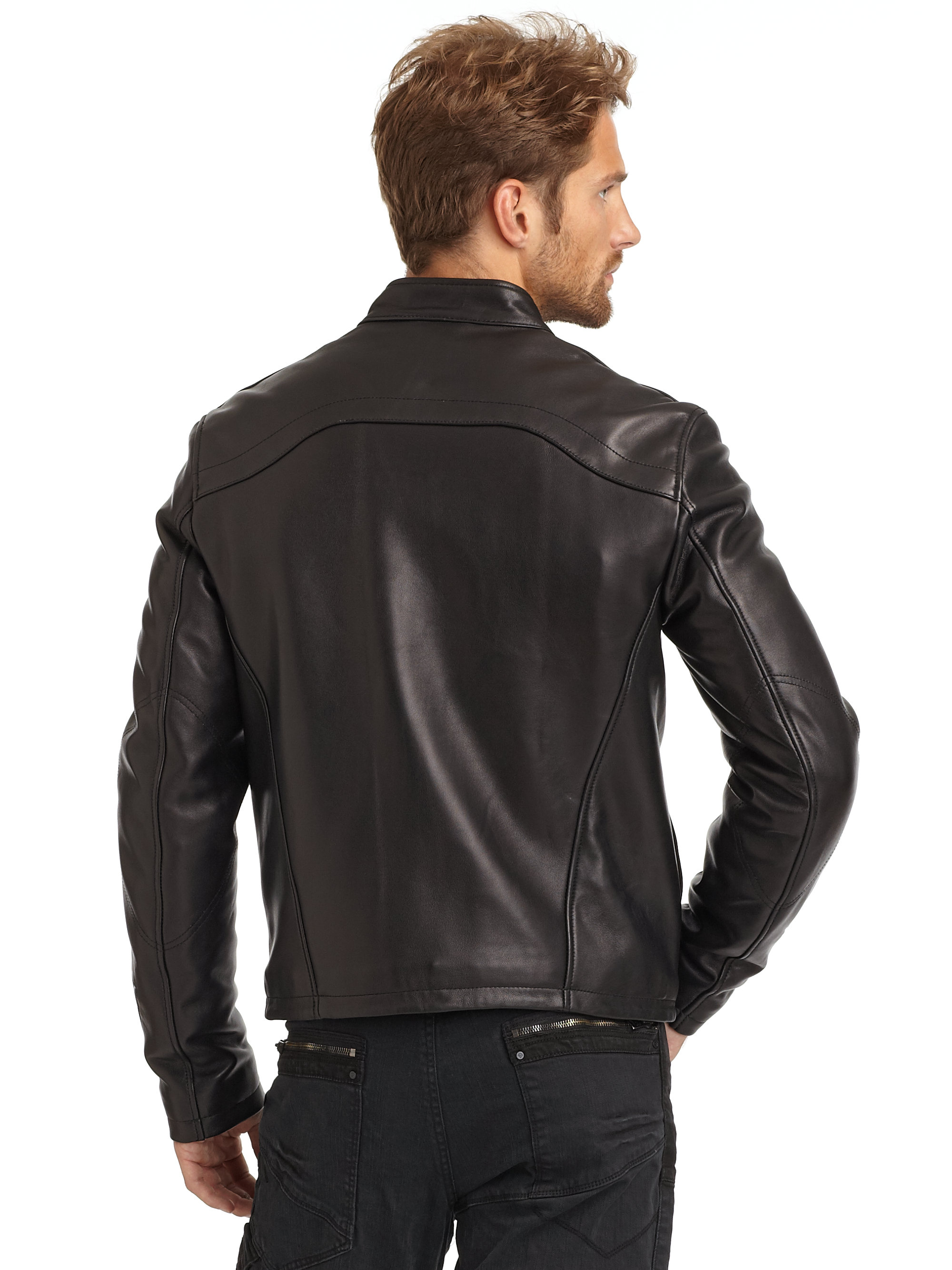 Rogue Leather Bomber Jacket in Black for Men | Lyst