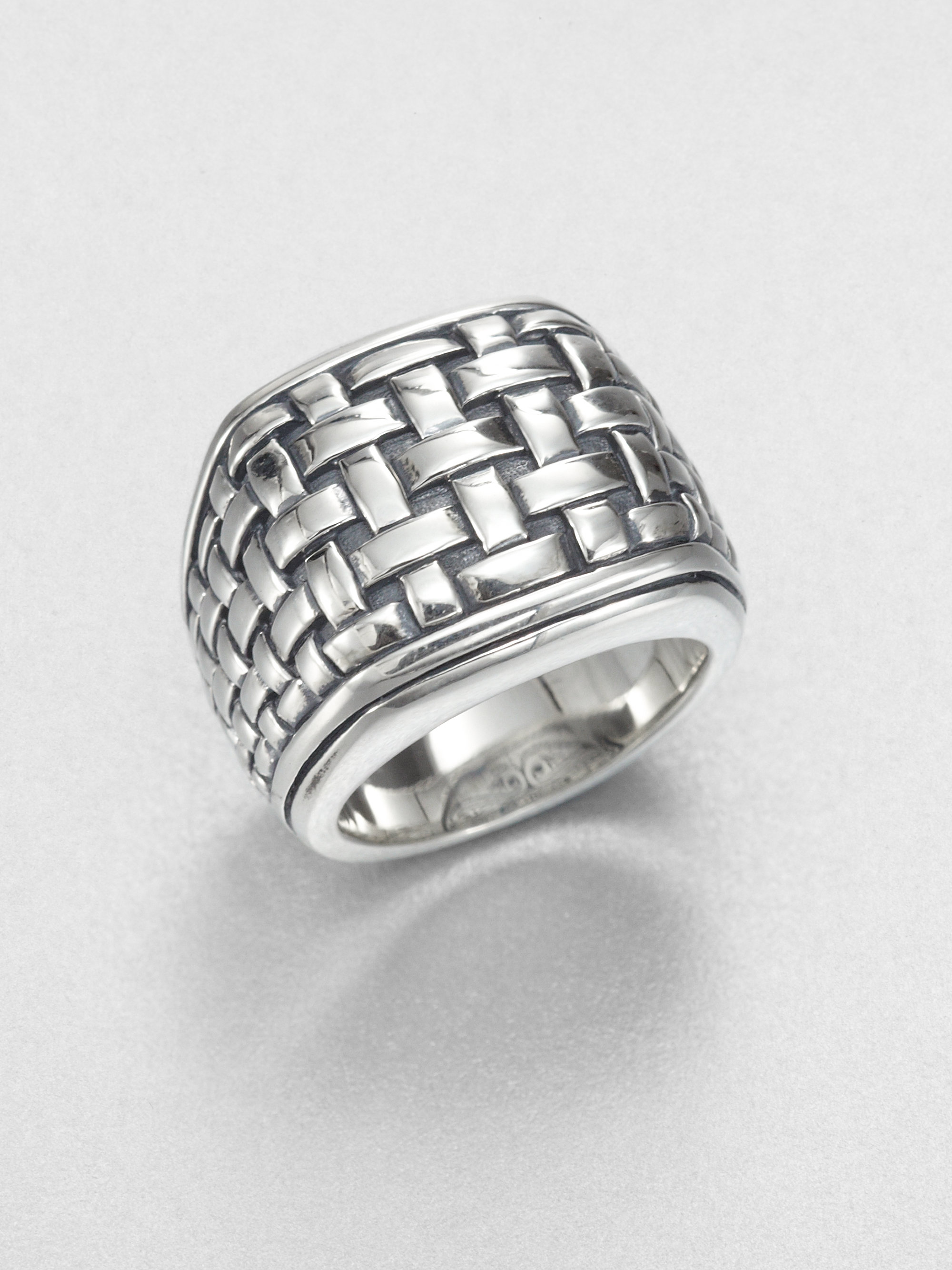 Scott kay Sterling Silver Basketweave Ring in Metallic for Men Lyst