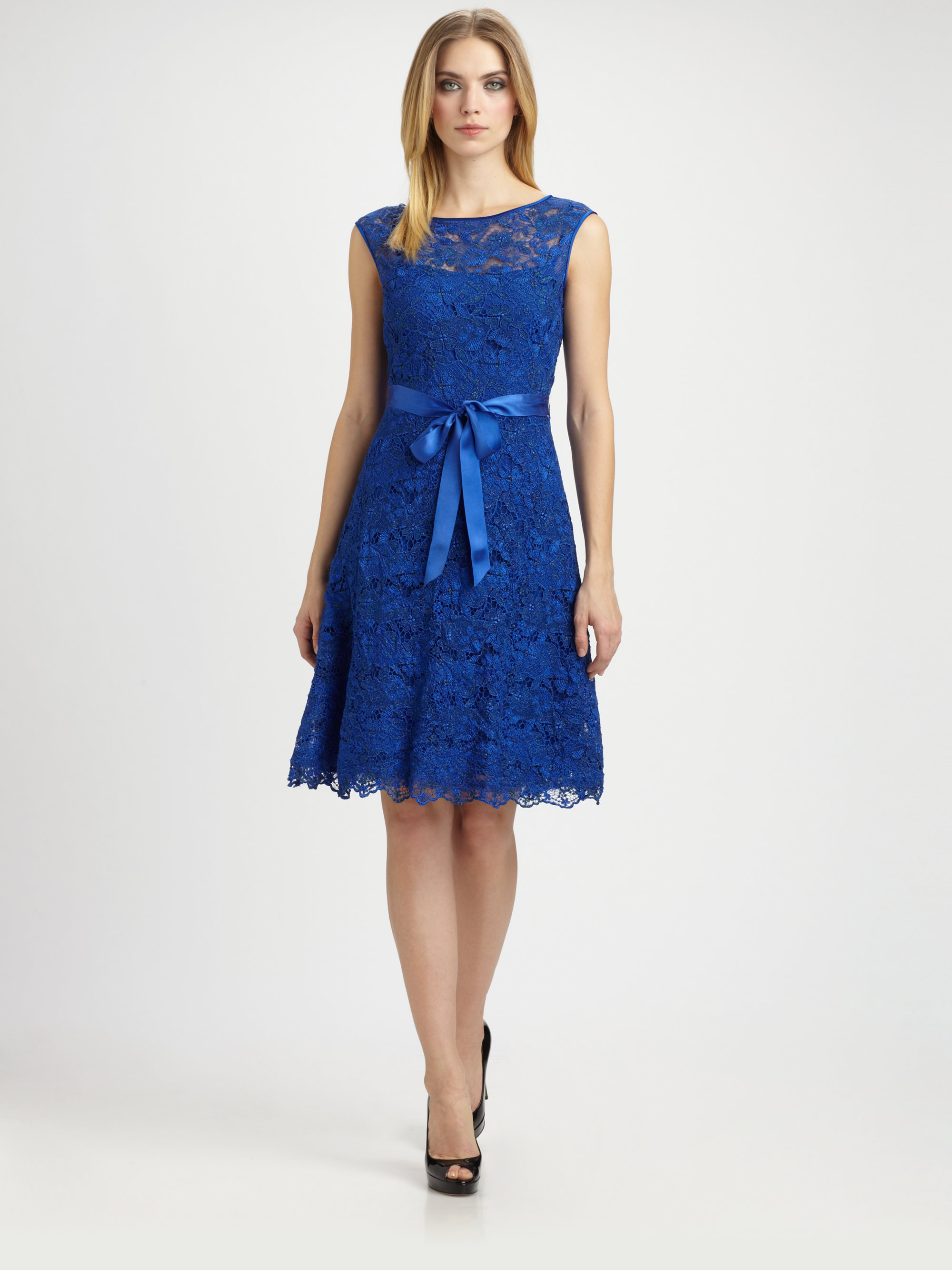 Lyst - Teri Jon Lace Dress in Blue2000 x 2667