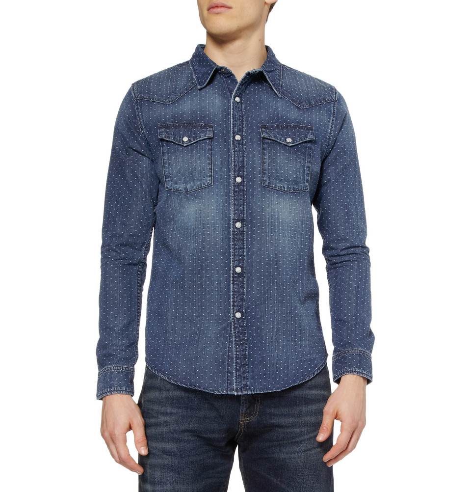 Lyst Edwin Men's Short Sleeve Patchwork Shirt in Blue for Men