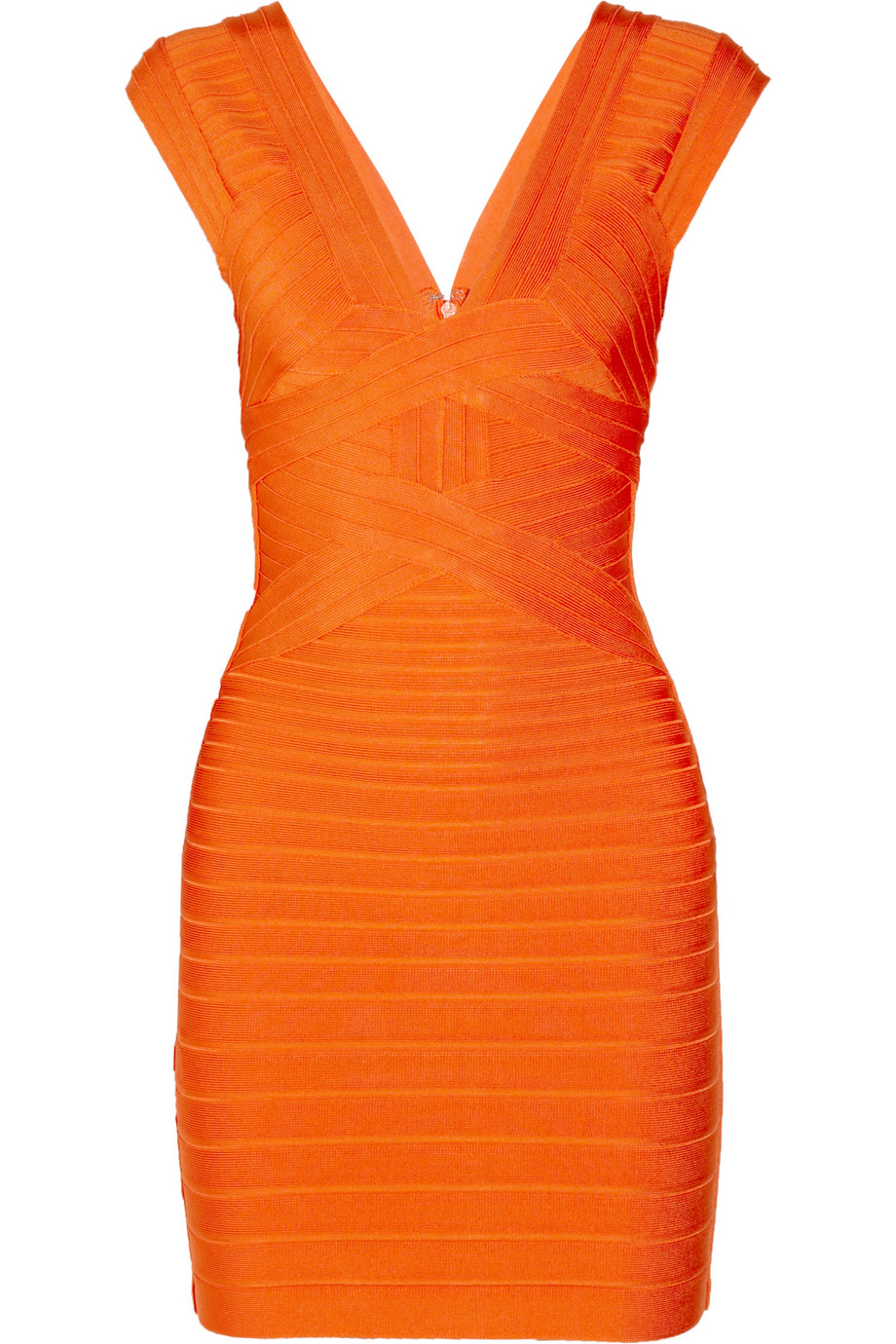 Hervé Léger Bandage Dress in Orange | Lyst
