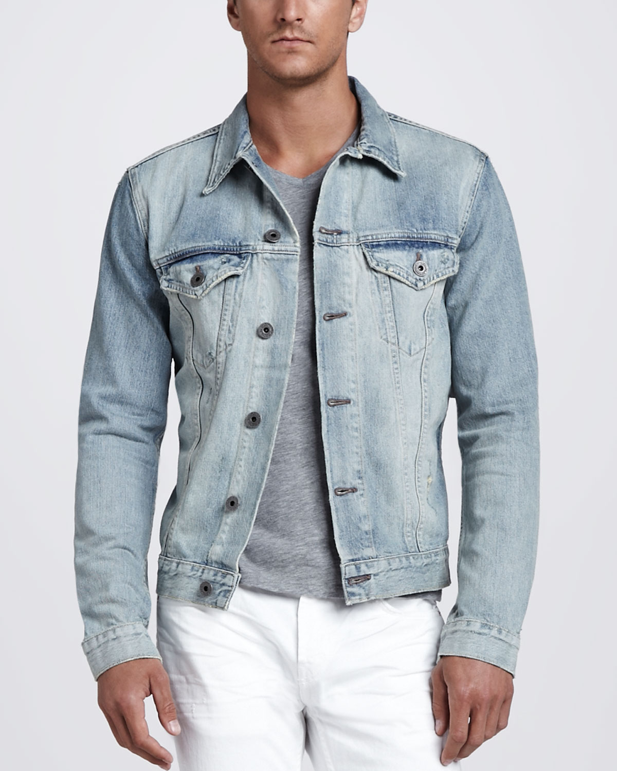 light wash mens denim jacket