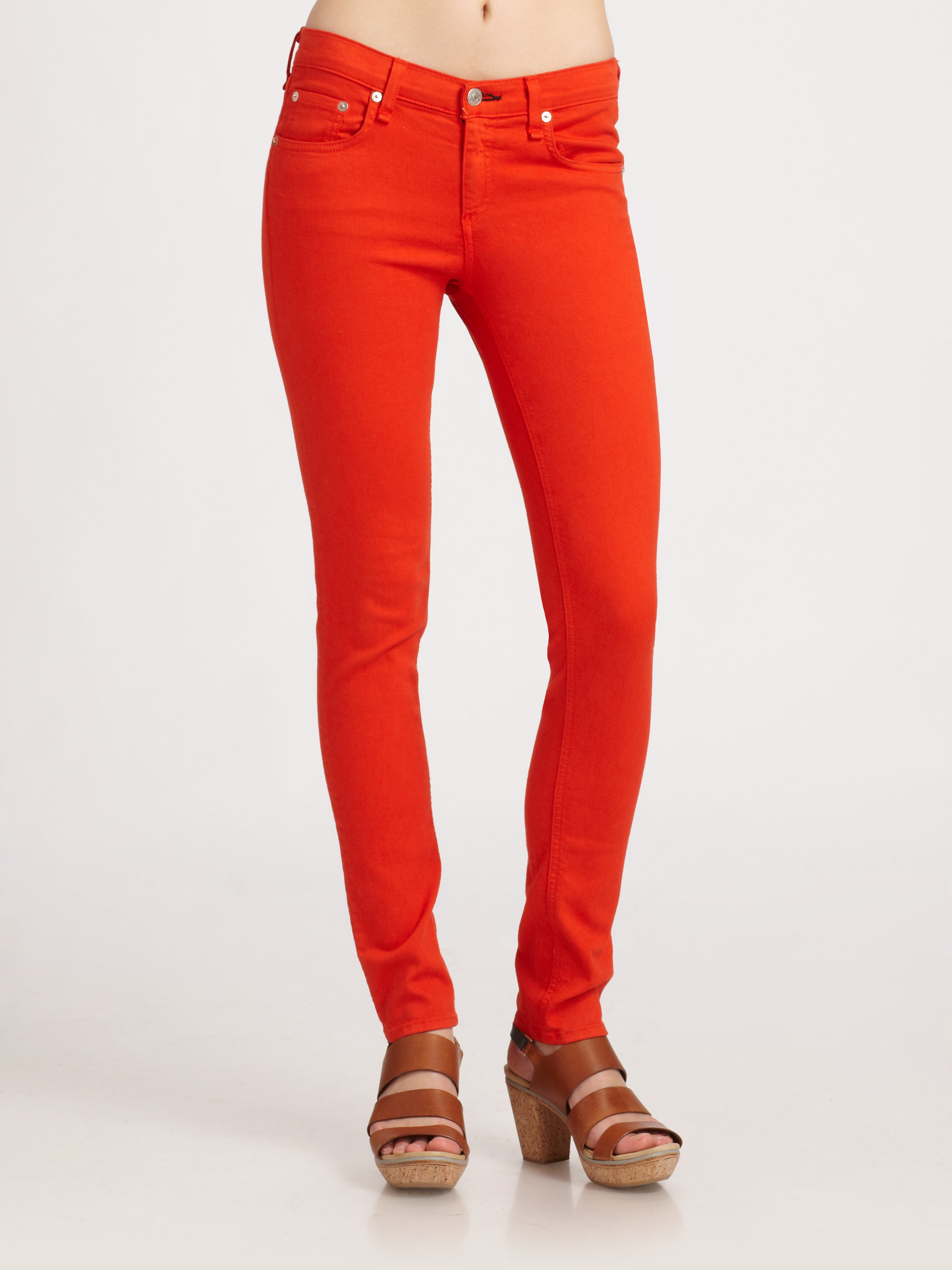 orange denim pants