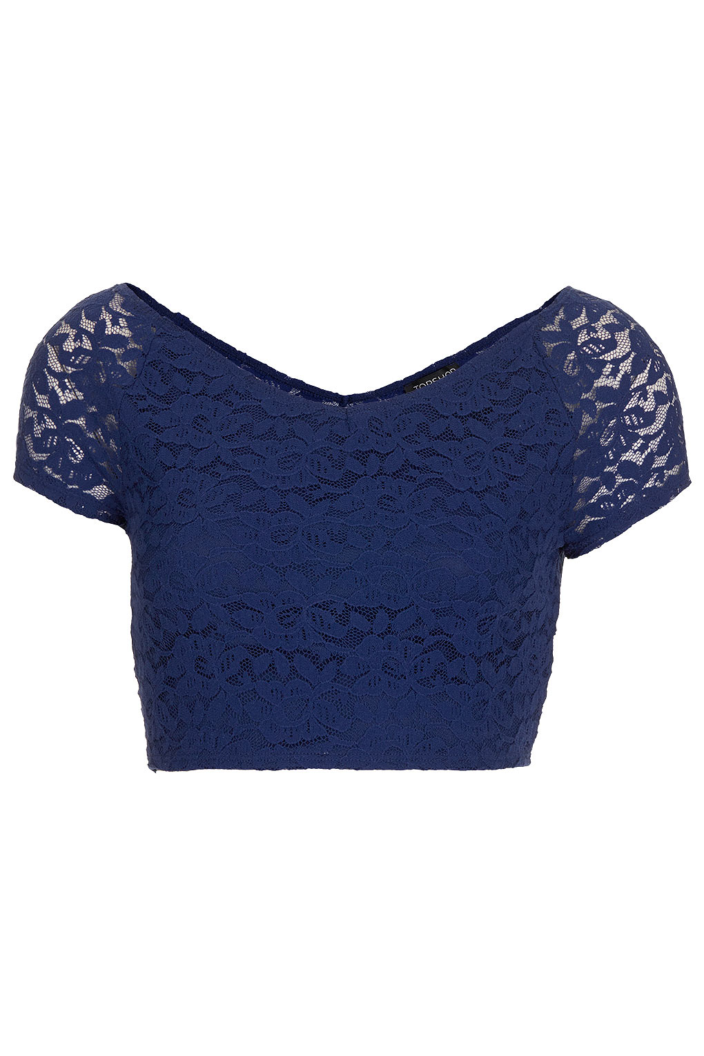 blue bardot crop top