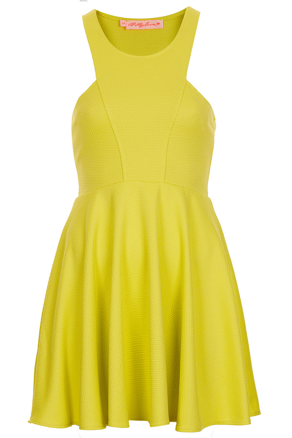 Topshop Textured Skater Dress By Oh My Love in Yellow | Lyst