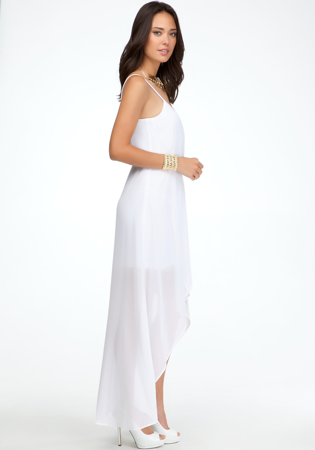 Lyst - Bebe High Low Crossover Front Dress in White