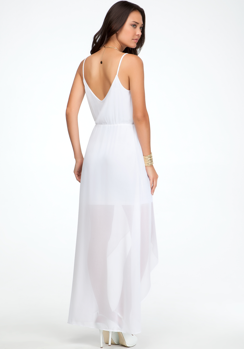 Lyst Bebe High Low Crossover Front Dress in White