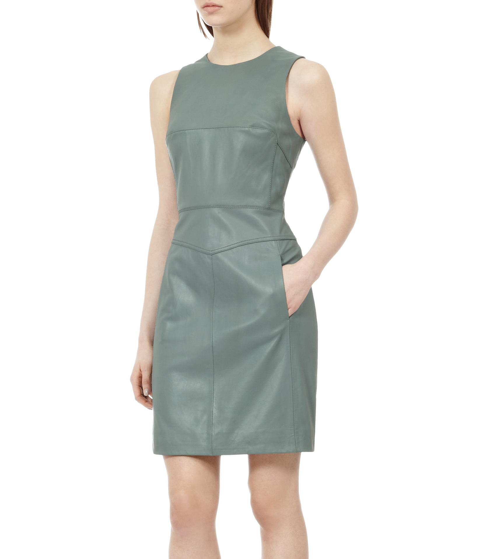 Green velvet dress reiss Clearance