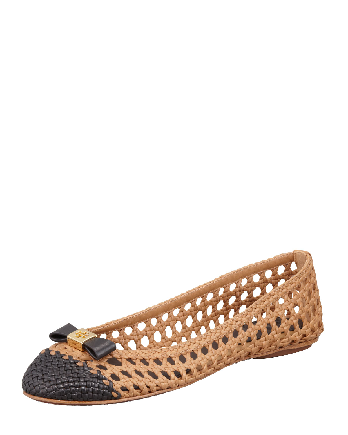 women's woven leather flats
