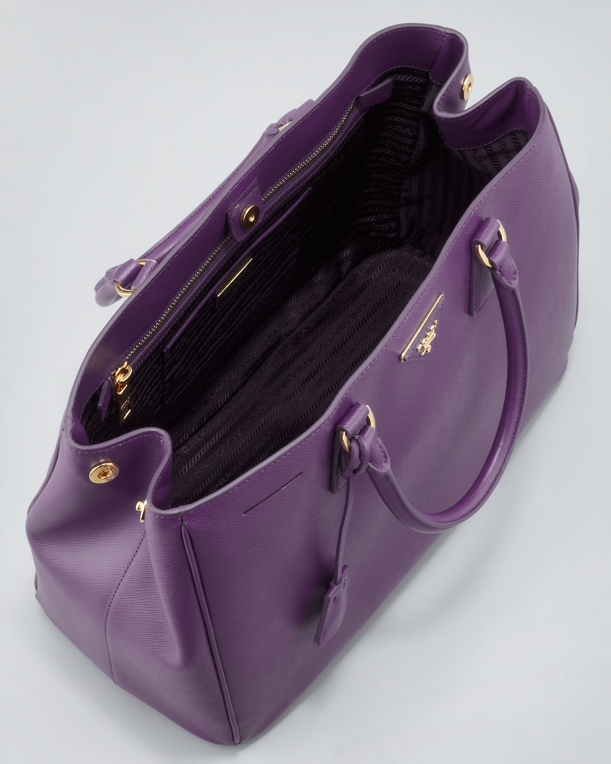 Prada Saffiano Gardners Tote Bag Purple In Lyst Gallery