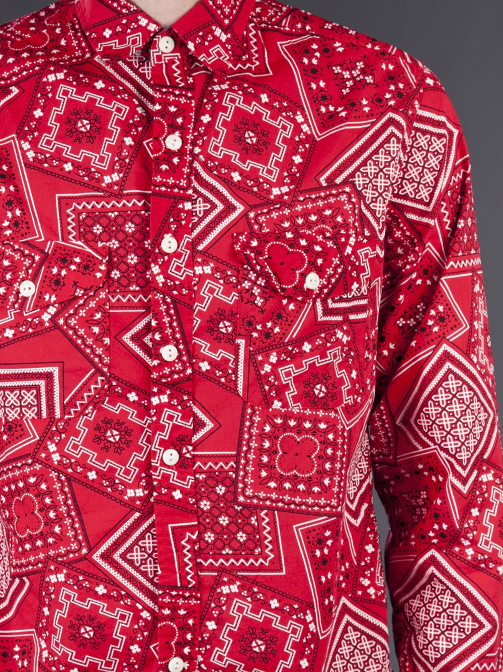 Lyst Shades Of Grey By Micah Cohen Two Pocket Bandana Shirt in Red