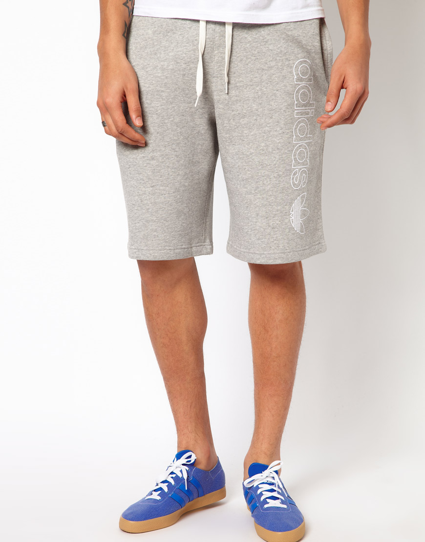adidas Originals Sweat Short with Originals Logo in Grey (Gray) for Men - Lyst