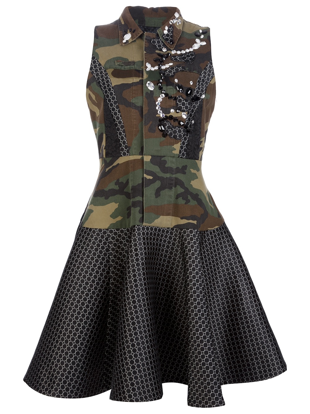 Antonio Marras Military Camouflage Dress in Black | Lyst