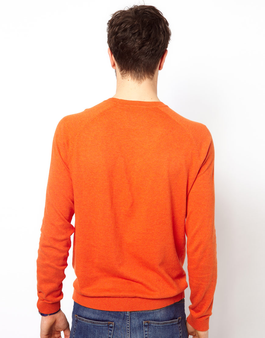 mens orange wool jumper