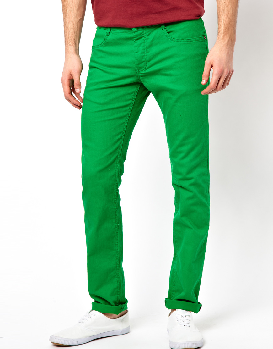 Темно зеленые джинсы - 95 фото