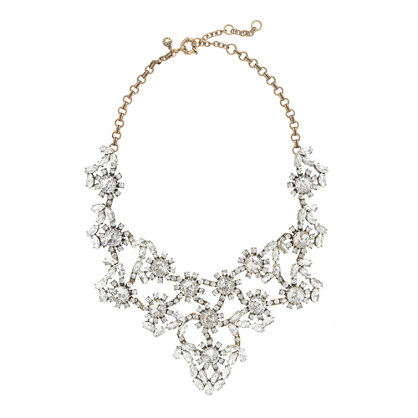 Lyst - J.Crew Crystal Floral Statement Necklace in Metallic