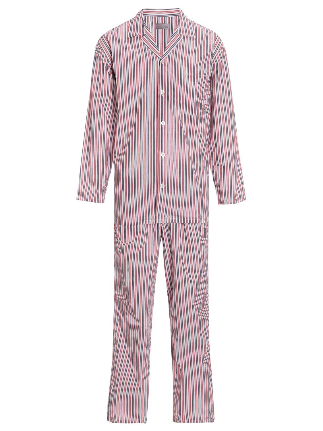 John Lewis John Lewis Woven Striped Pyjamas Red for Men - Lyst