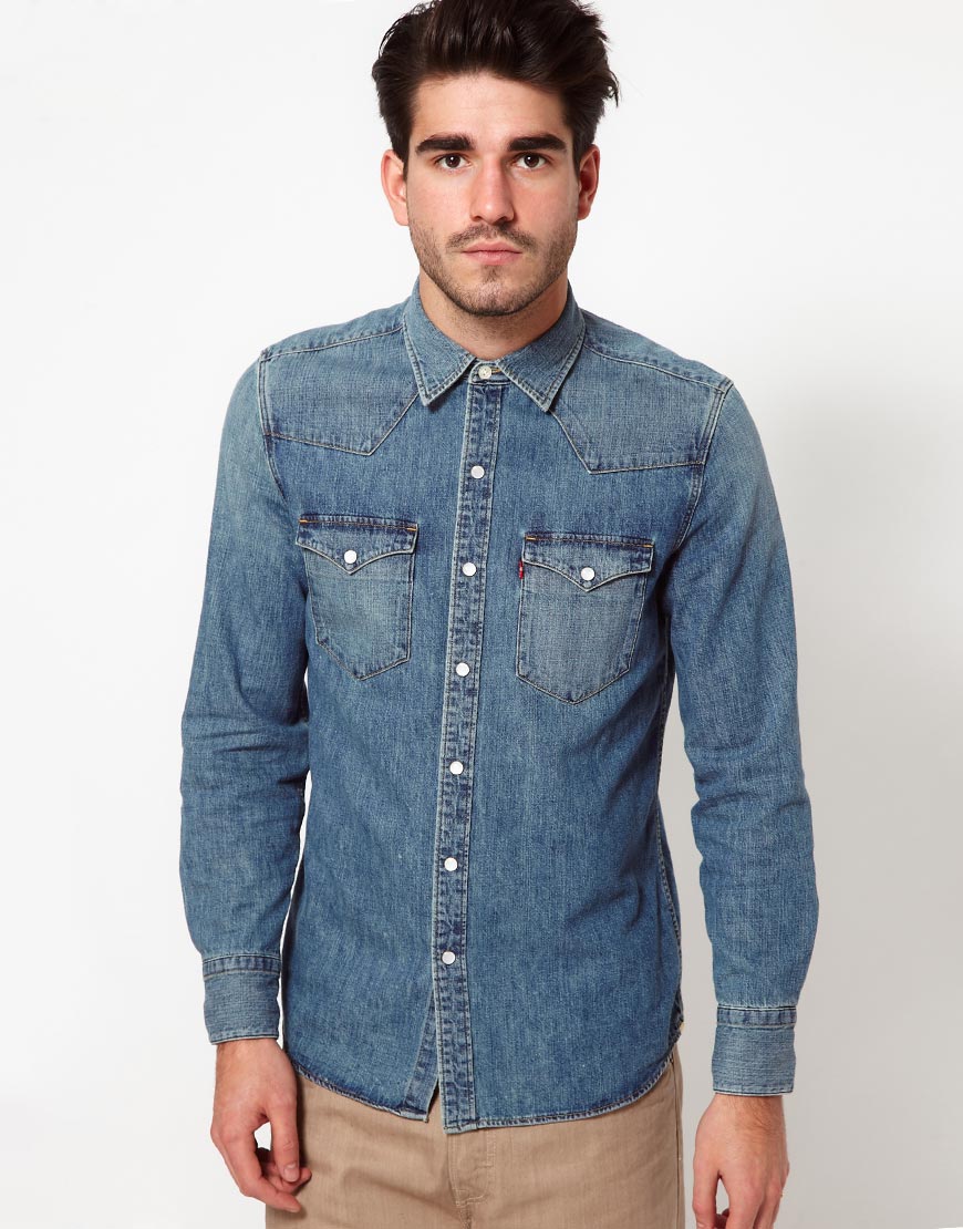 Levi's Levis Shirt Western Denim Stonewash in Blue for Men | Lyst