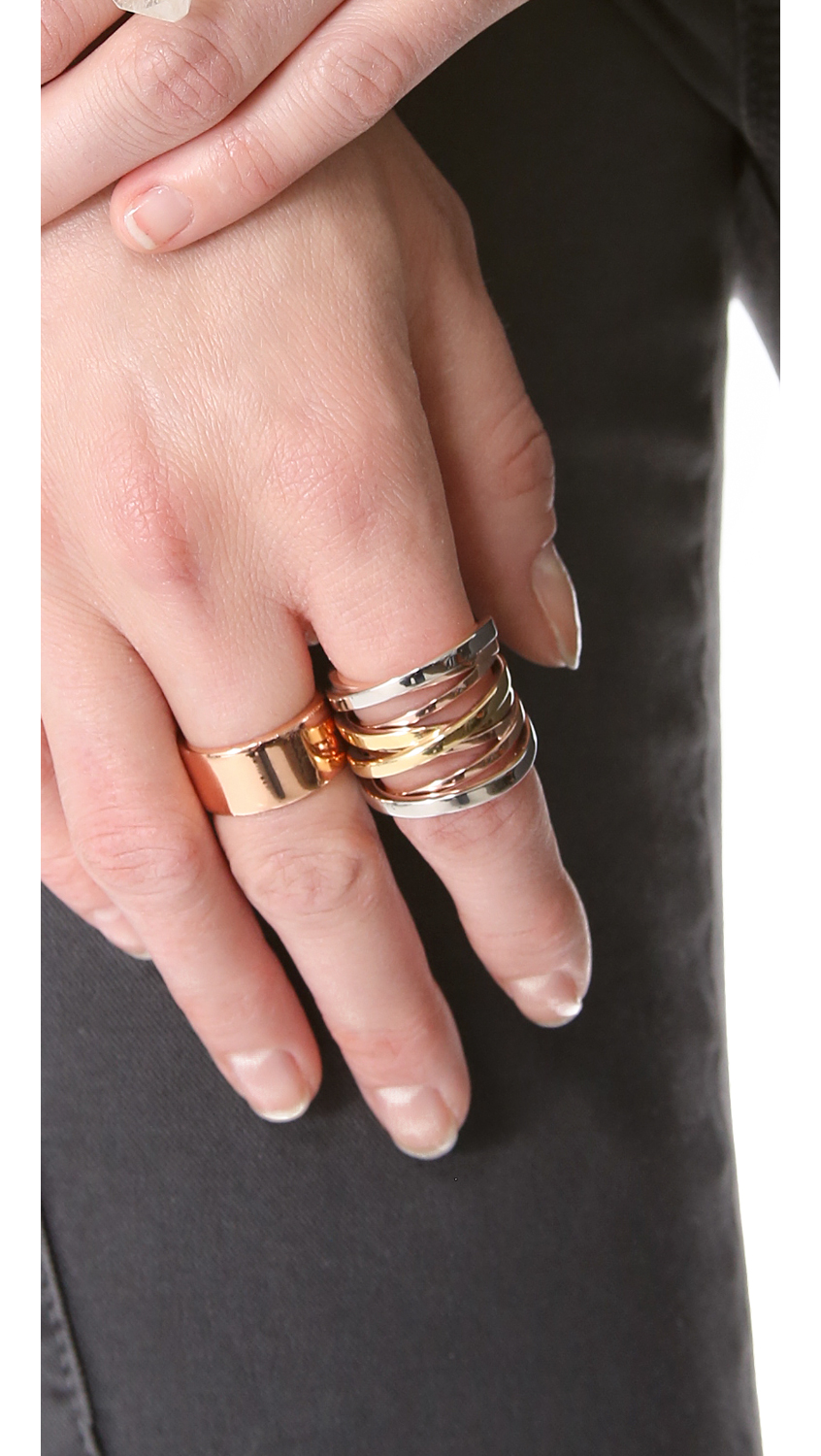 Michael Kors Brilliance Tritone Intertwined Ring in Metallic | Lyst