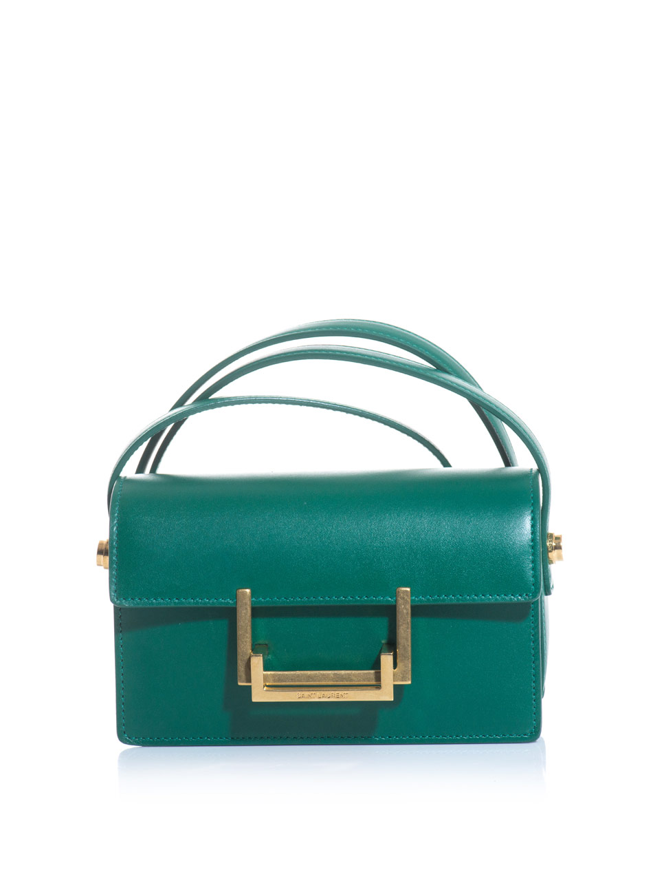Saint Laurent Lulu Leather Shoulder Bag in Green | Lyst