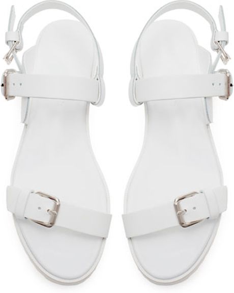 zara white sandals flat