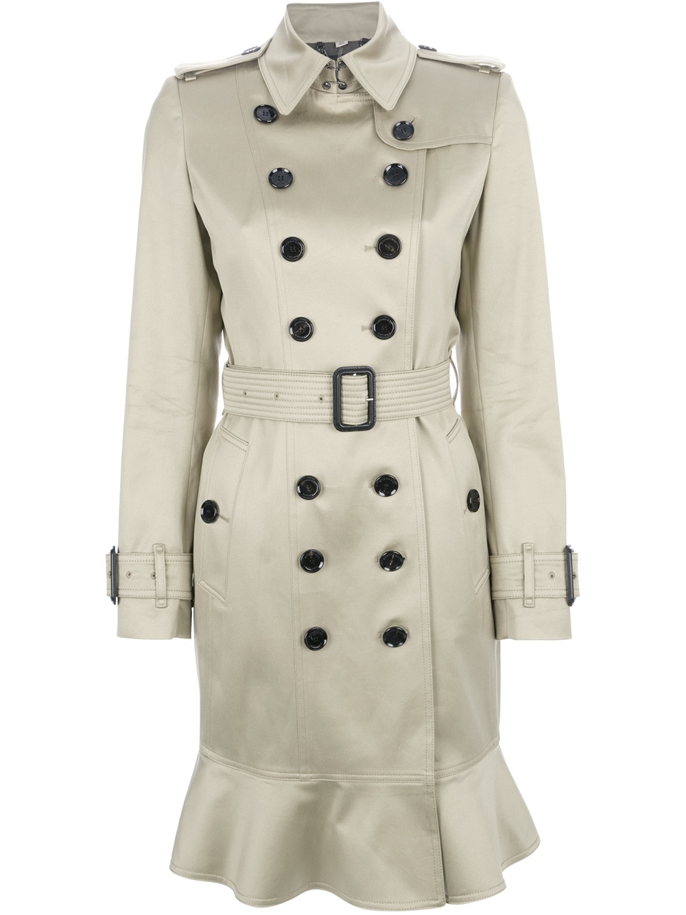 Burberry Brit Frill Hem Trench Coat in Natural | Lyst