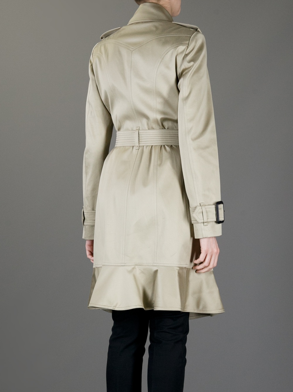 Burberry Brit Frill Hem Trench Coat in Beige (Natural) - Lyst