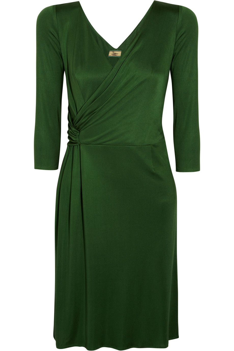 Issa Silk-Jersey Wrap Dress in Green | Lyst